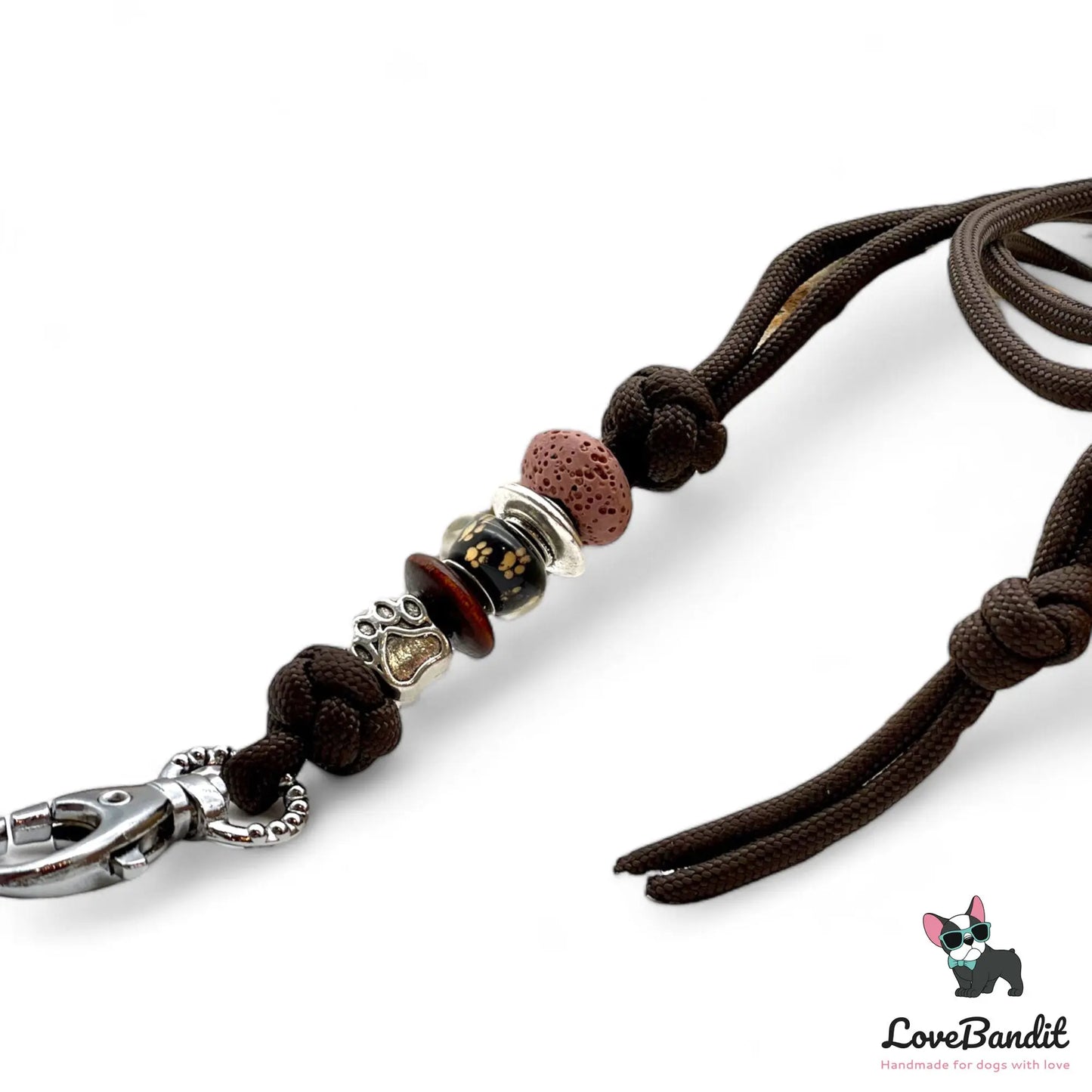 Hundepfeifenband Lava Pfote Braun aus Paracord - LoveBandit