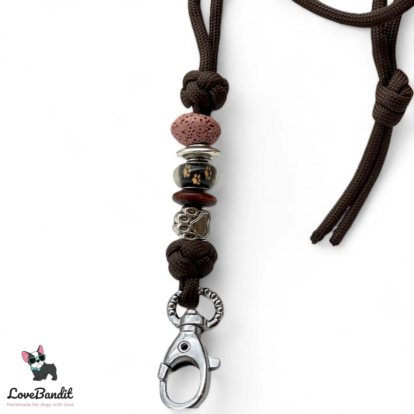 Hundepfeifenband Lava Pfote Braun aus Paracord - LoveBandit
