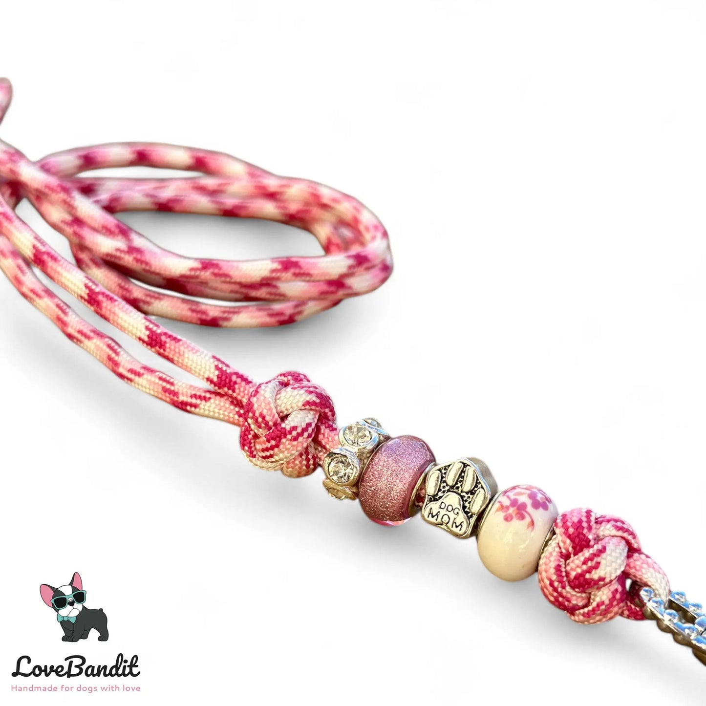 Hundepfeifenband Dog Mom Pink aus Paracord - LoveBandit