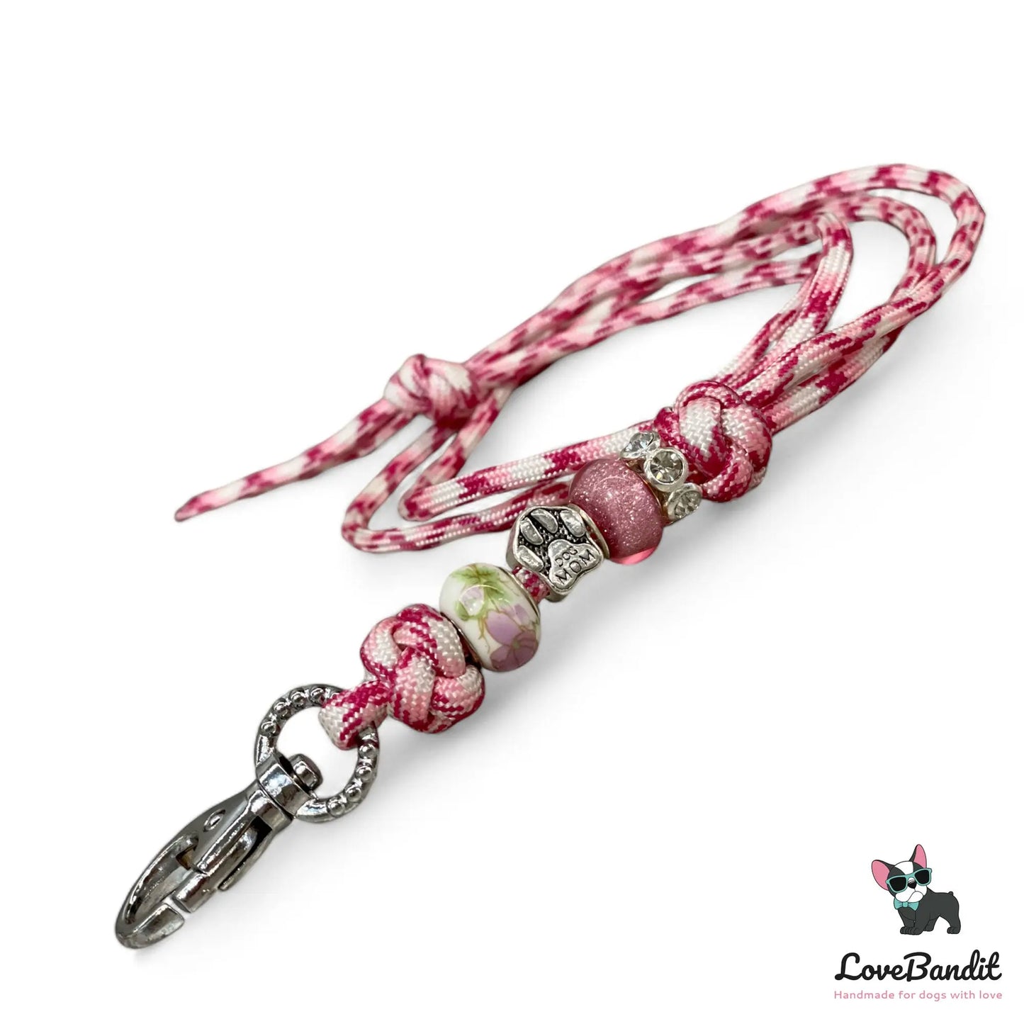 Hundepfeifenband Dog Mom Pink aus Paracord - LoveBandit