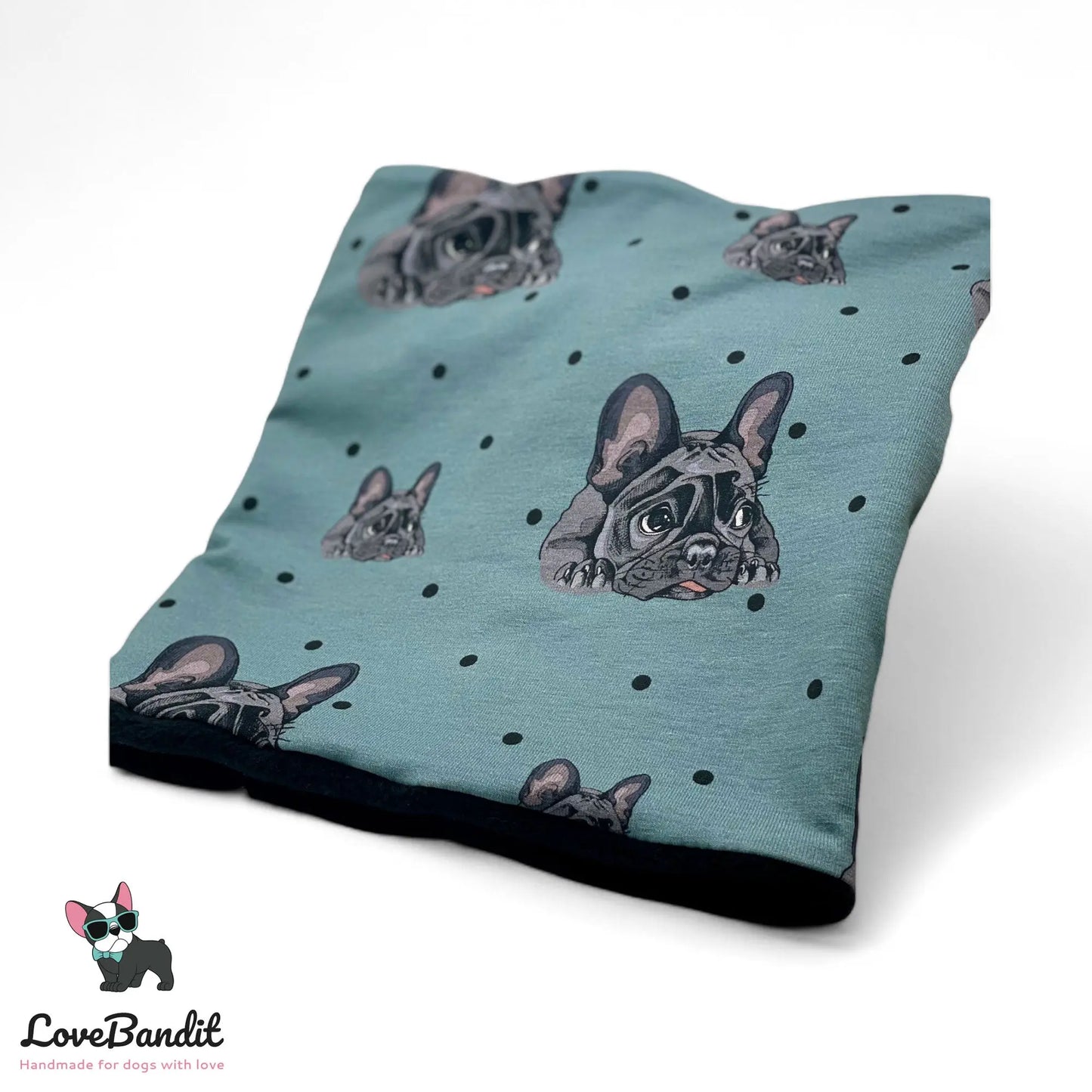 Hundeschal Hundeloop Französische Bulldogge Blau - LoveBandit