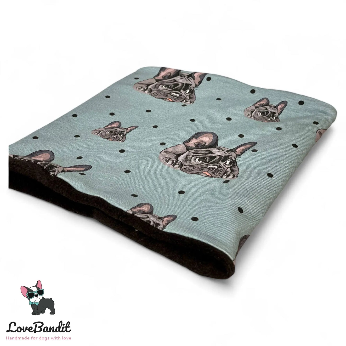 Hundeschal Hundeloop Französische Bulldogge Blau - LoveBandit