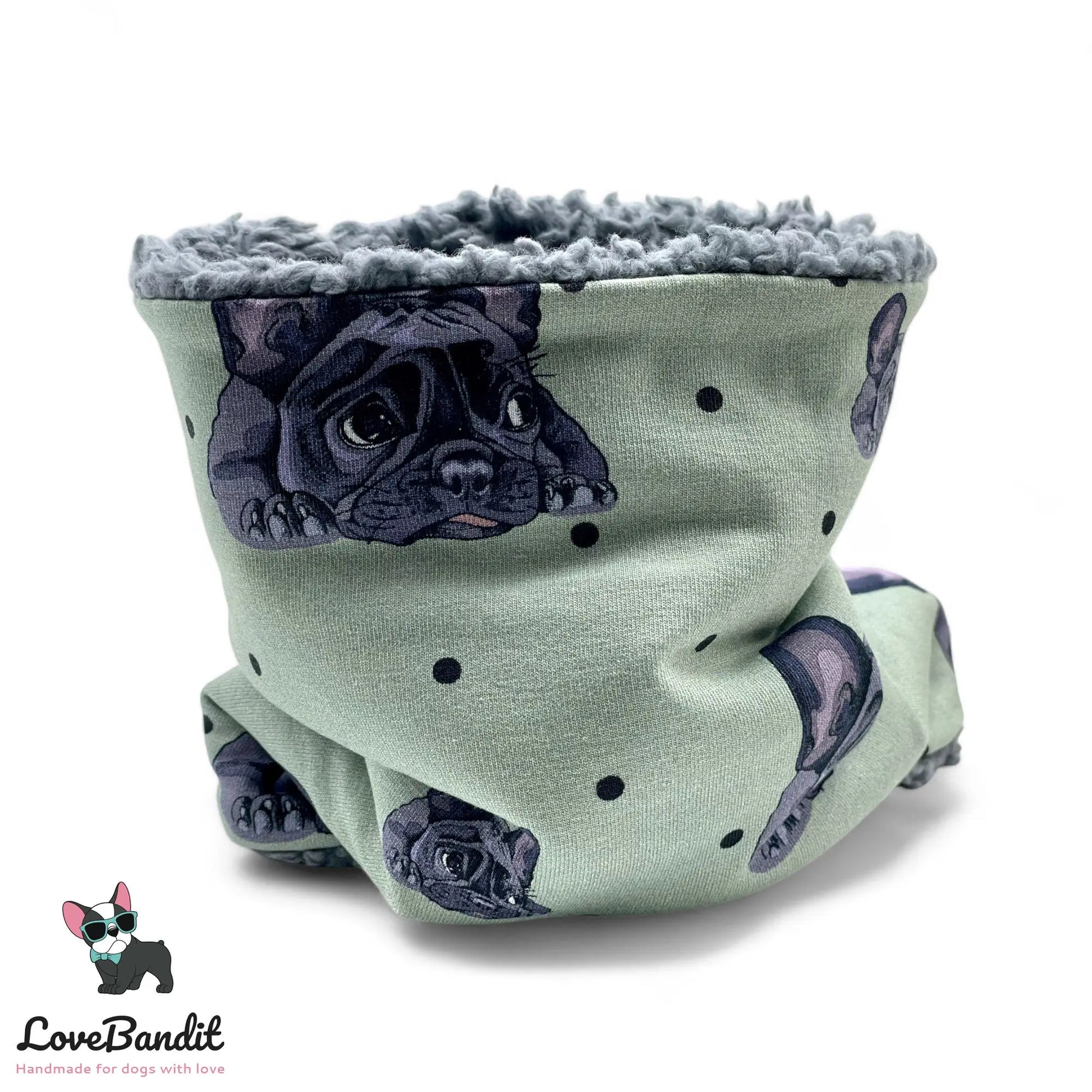 Hundeschal Hundeloop Französische Bulldogge Lindgrün - LoveBandit