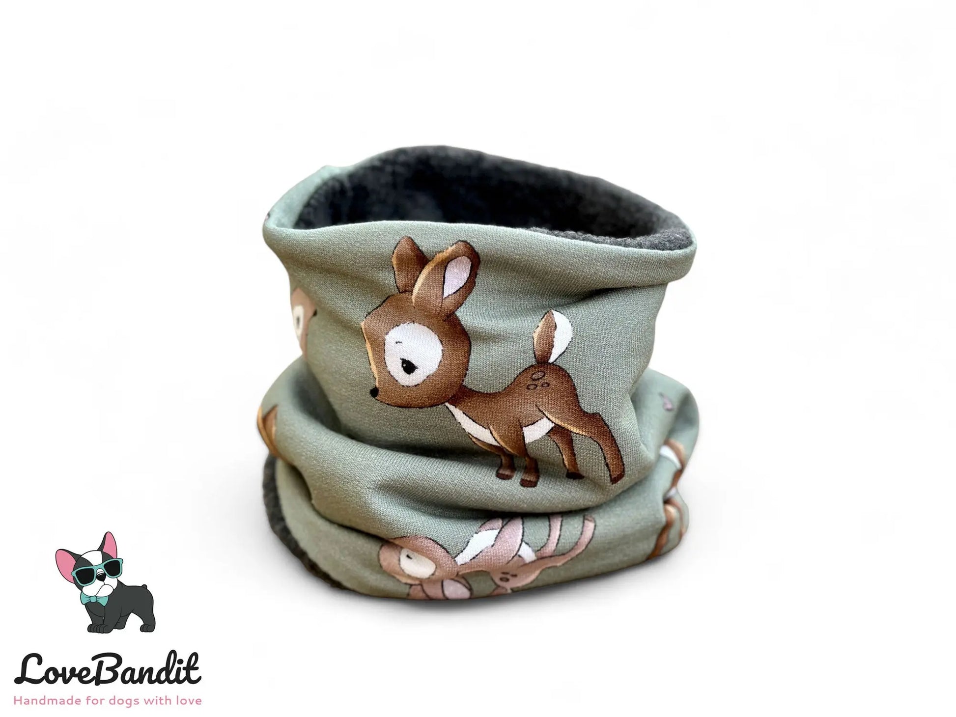 Hundeschal Hundeloop Reh Altgrün - LoveBandit