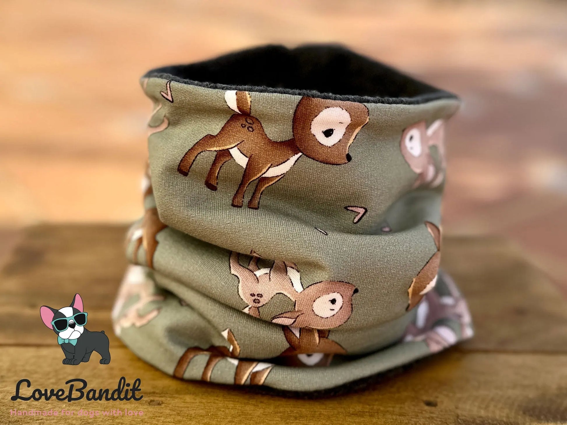 Hundeschal Hundeloop Reh Altgrün - LoveBandit
