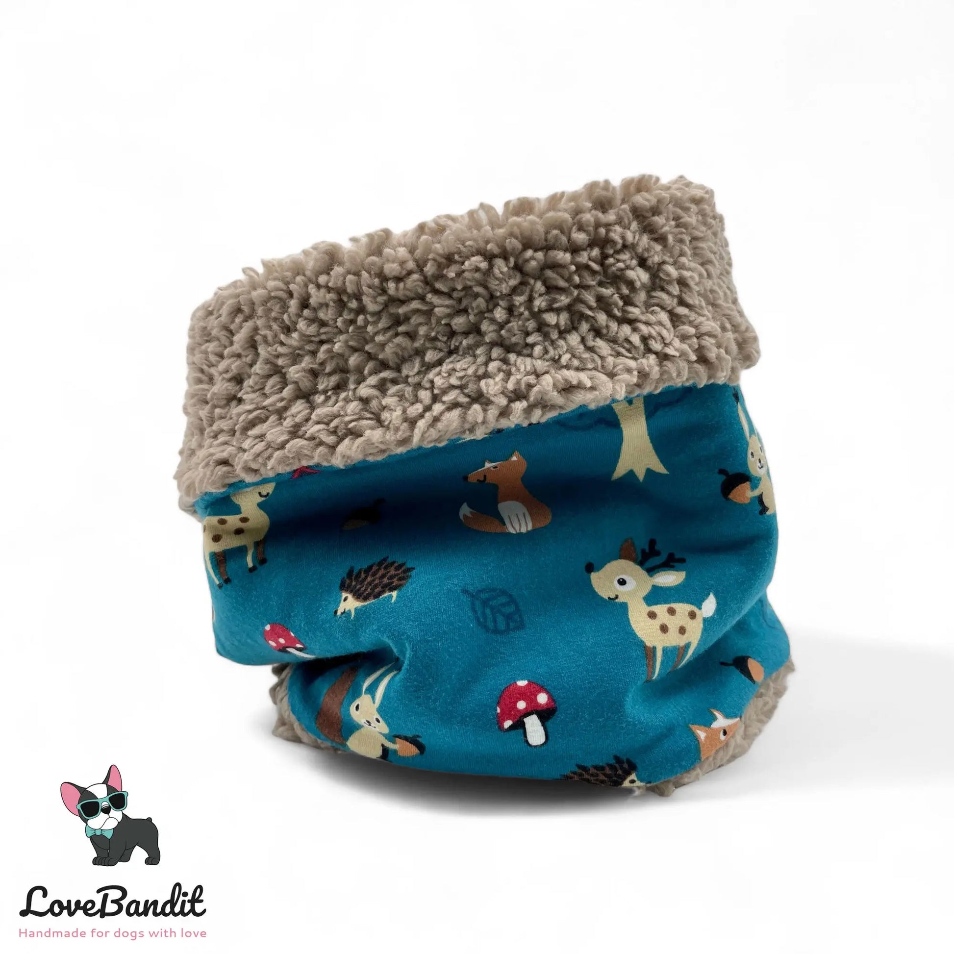 Hundeschal Hundeloop Tiere im Wald Petrol - LoveBandit