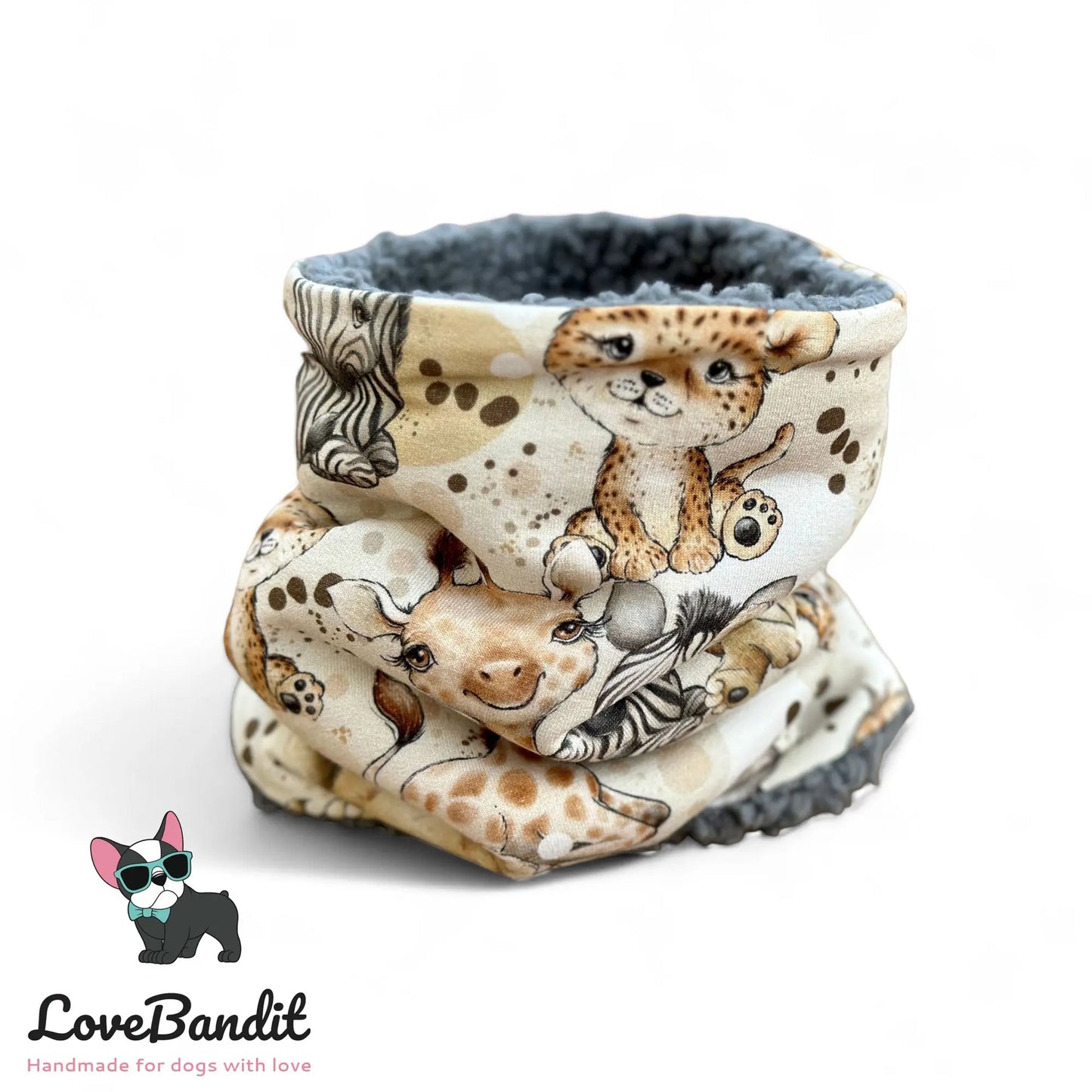 Hundeschal Hundeloop Tierkinder Afrika Beige - LoveBandit