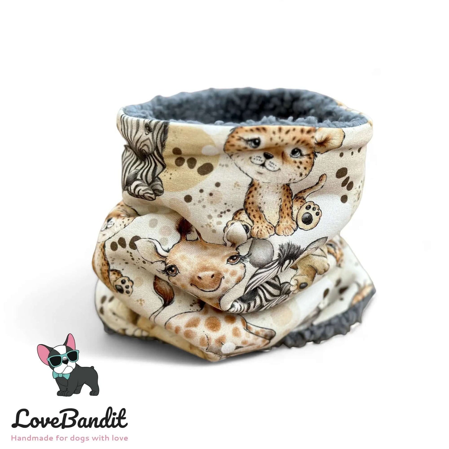Hundeschal Hundeloop Tierkinder Afrika Beige - LoveBandit