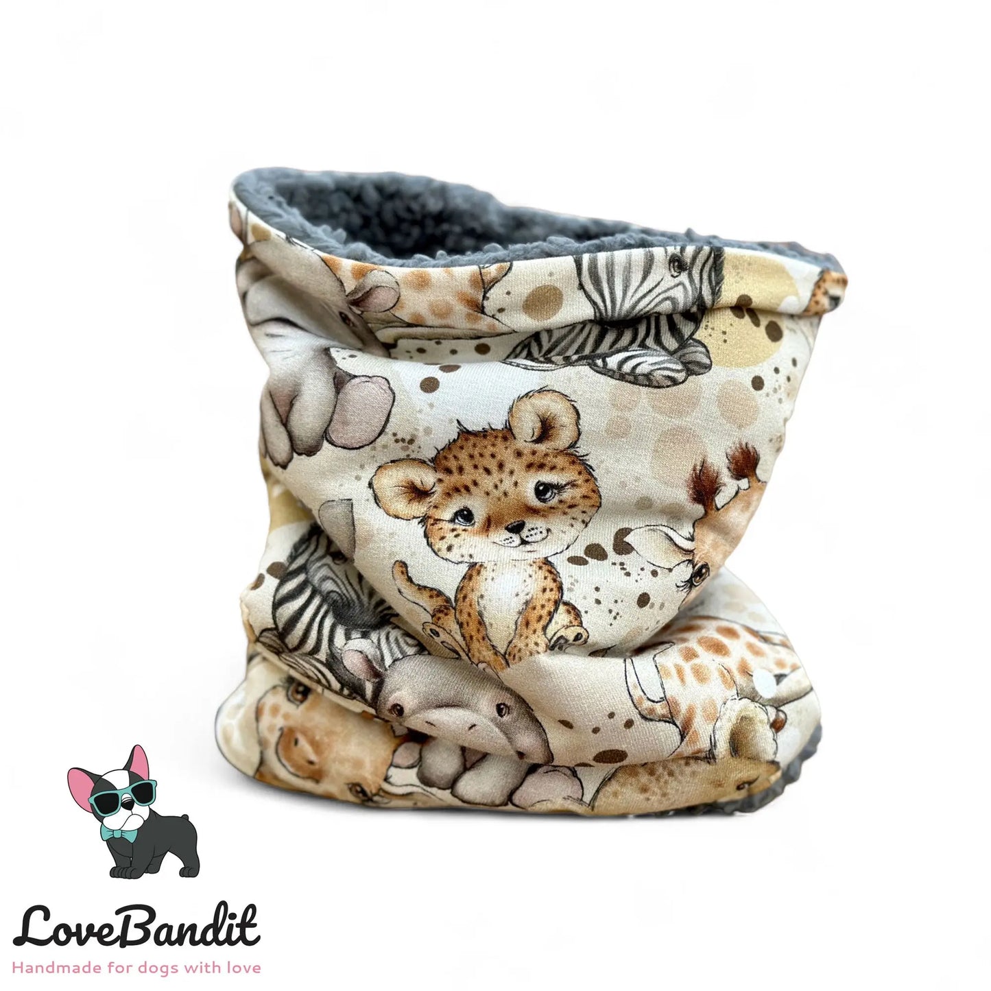 Hundeschal Hundeloop Tierkinder Afrika Beige - LoveBandit