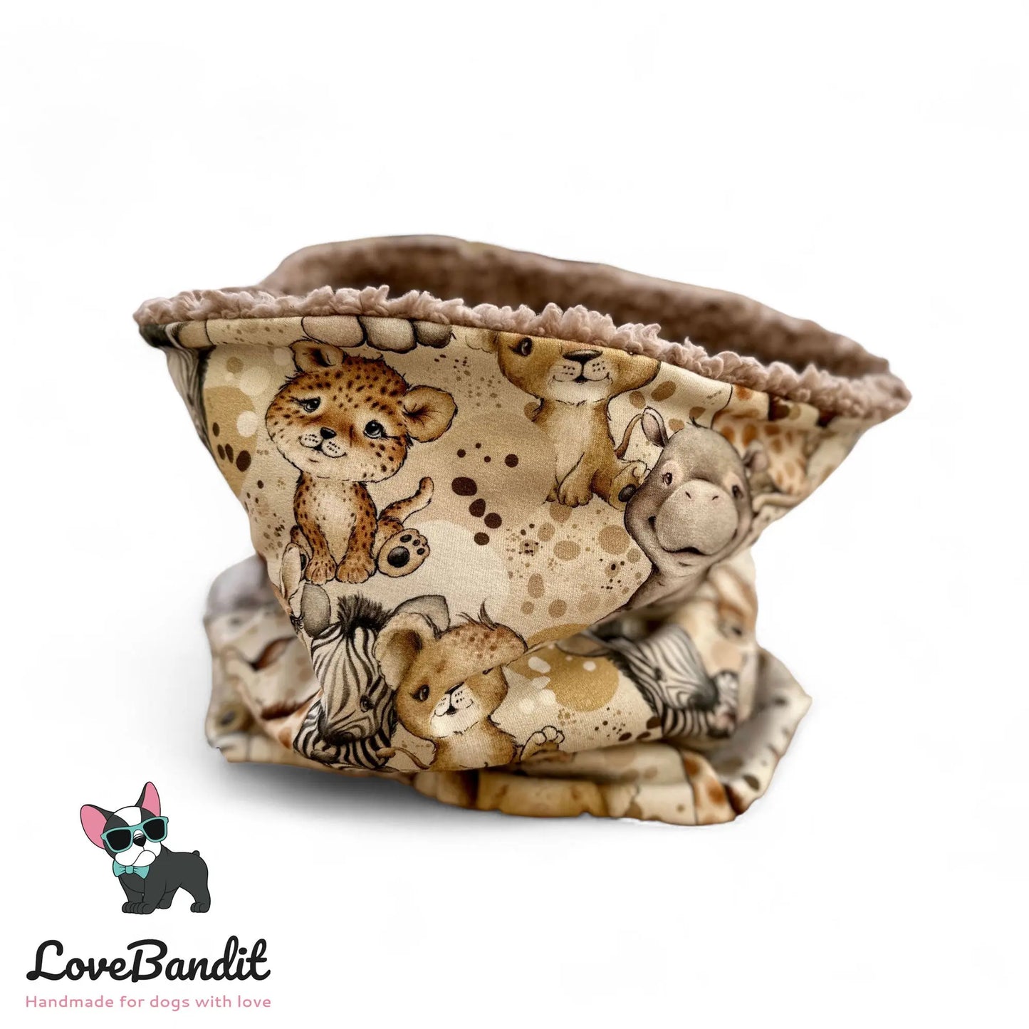 Hundeschal Hundeloop Tierkinder Afrika Beige - LoveBandit