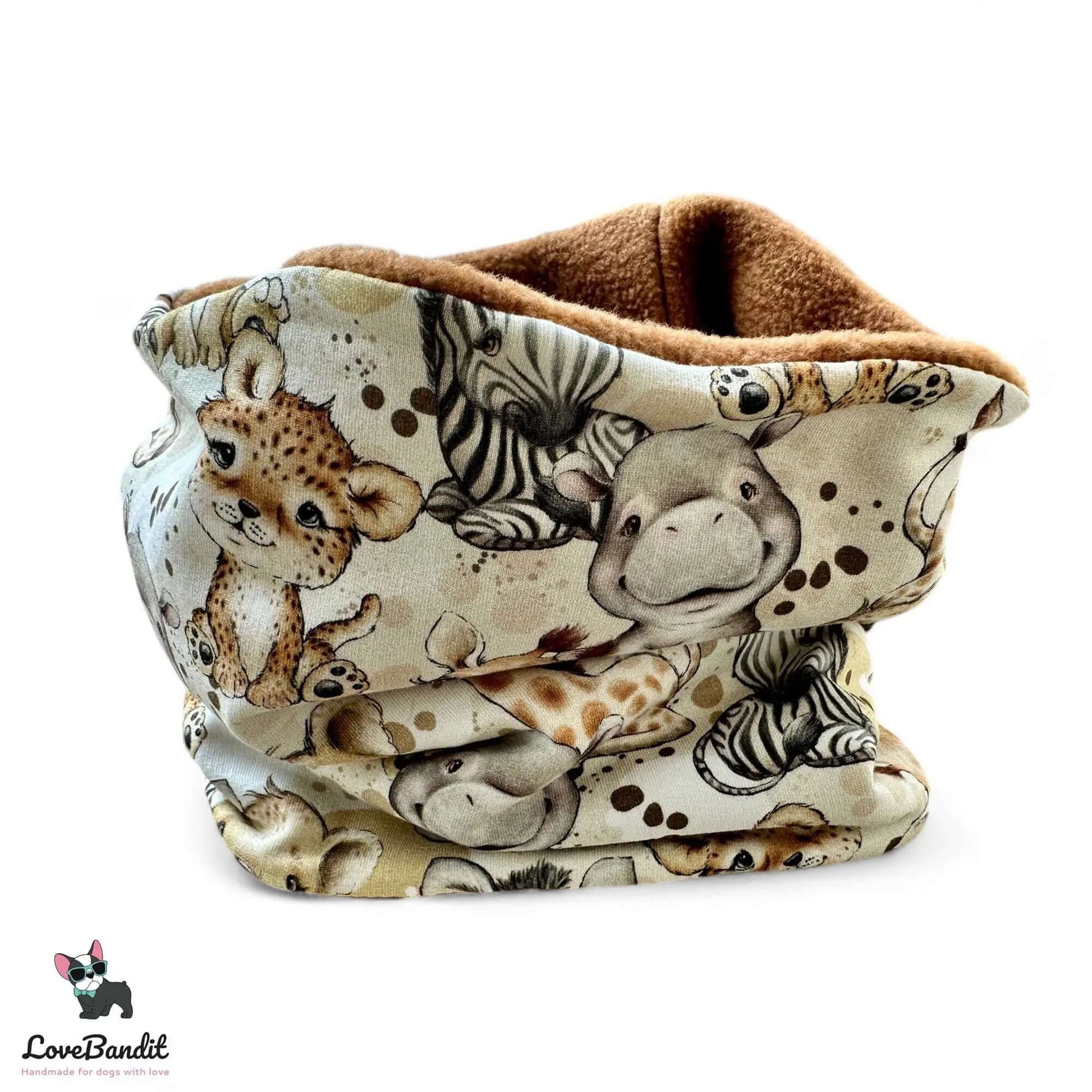 Hundeschal Hundeloop Tierkinder Afrika Beige - LoveBandit