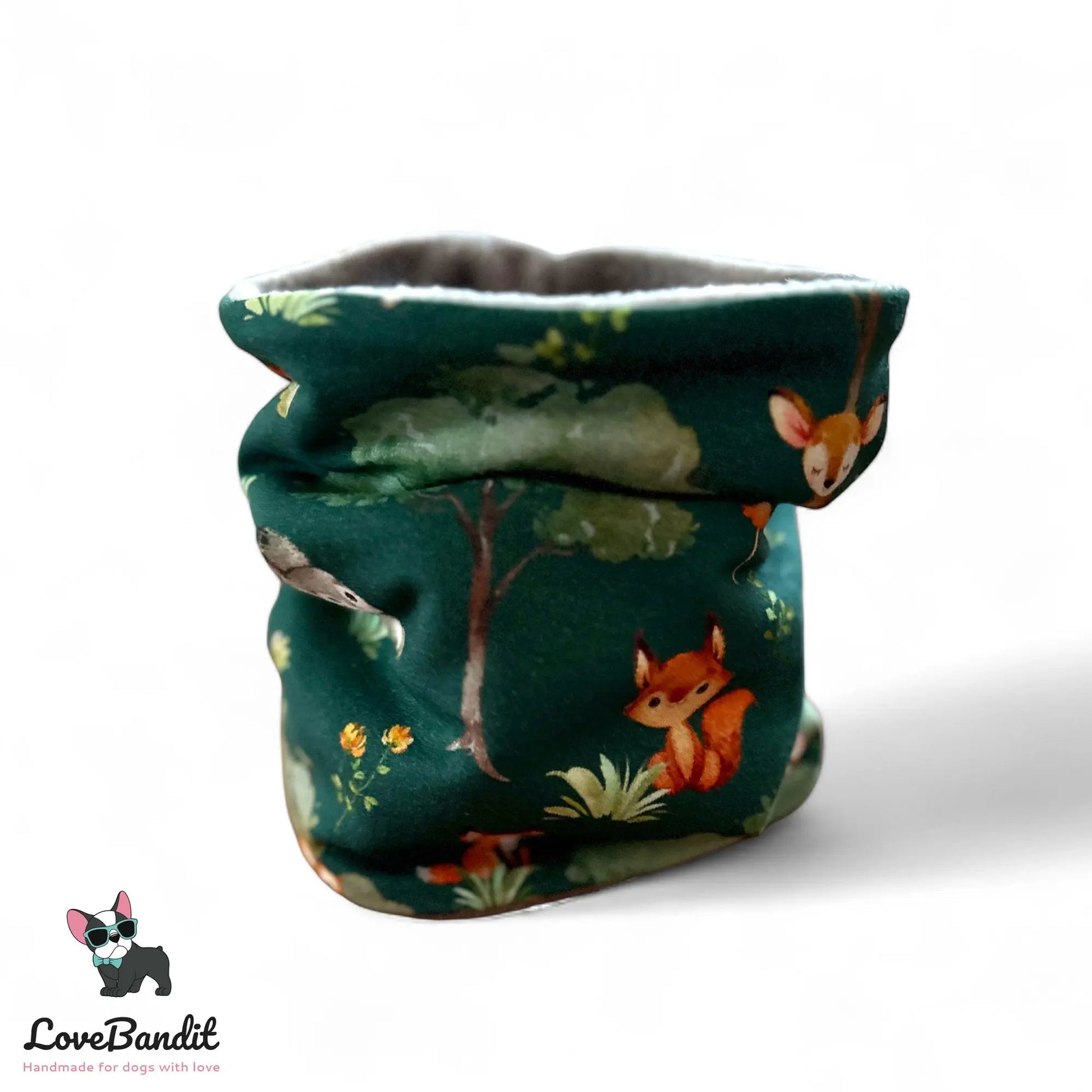 Hundeschal Hundeloop Waldtiere Grün - LoveBandit