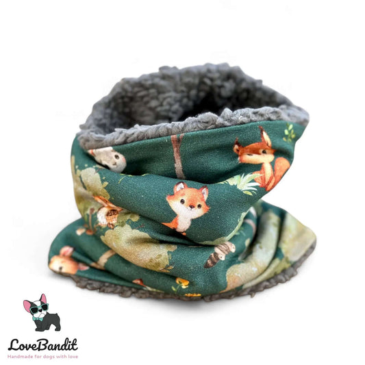 Hundeschal Hundeloop Waldtiere Grün - LoveBandit