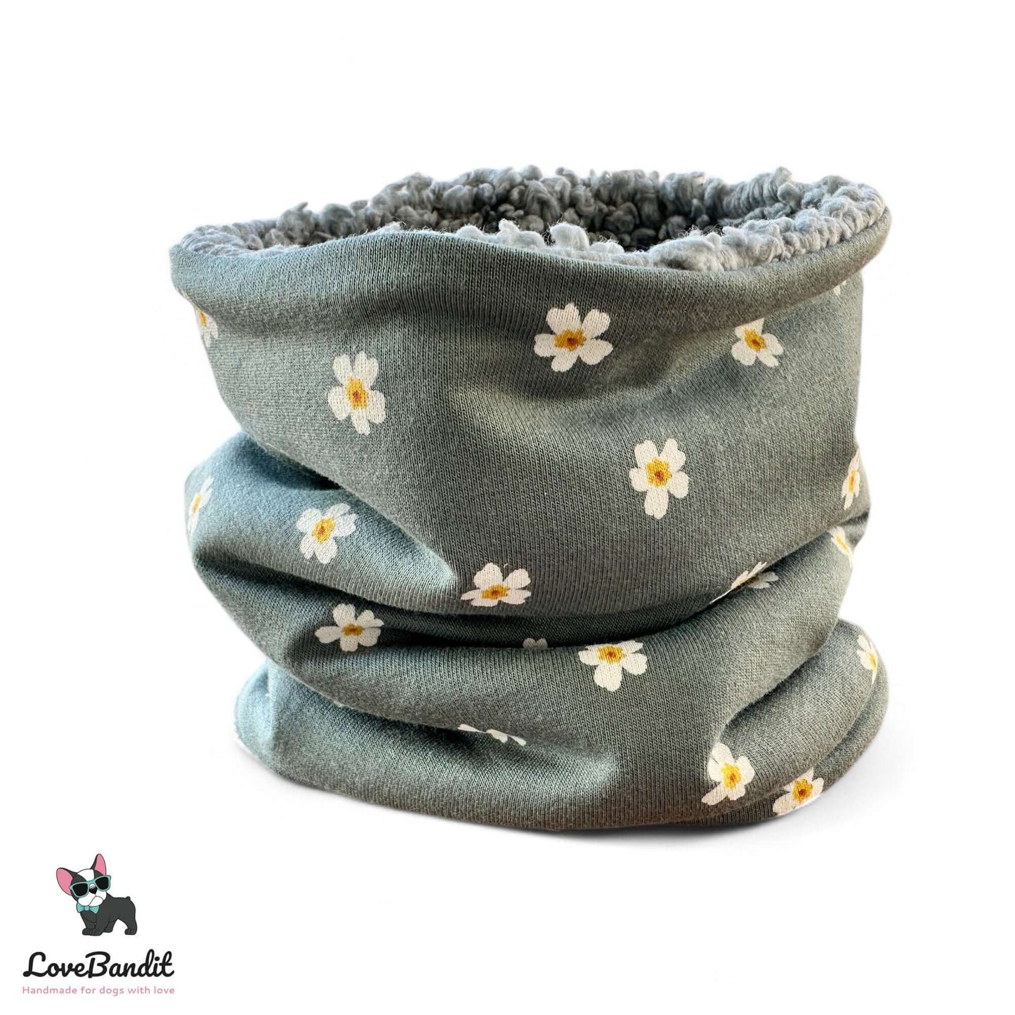 Hundeloop Hundeschal Gänseblümchen Daisy altgrün - LoveBandit