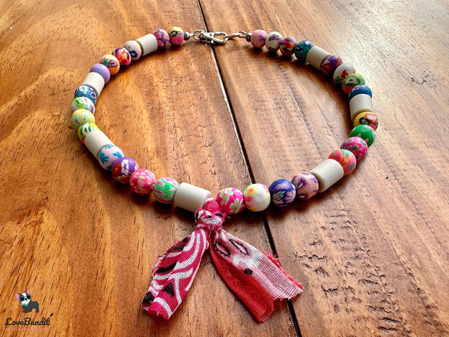 EM-Keramik Halsband Zeckenhalsband Pearl & Bandana Perlen - LoveBandit