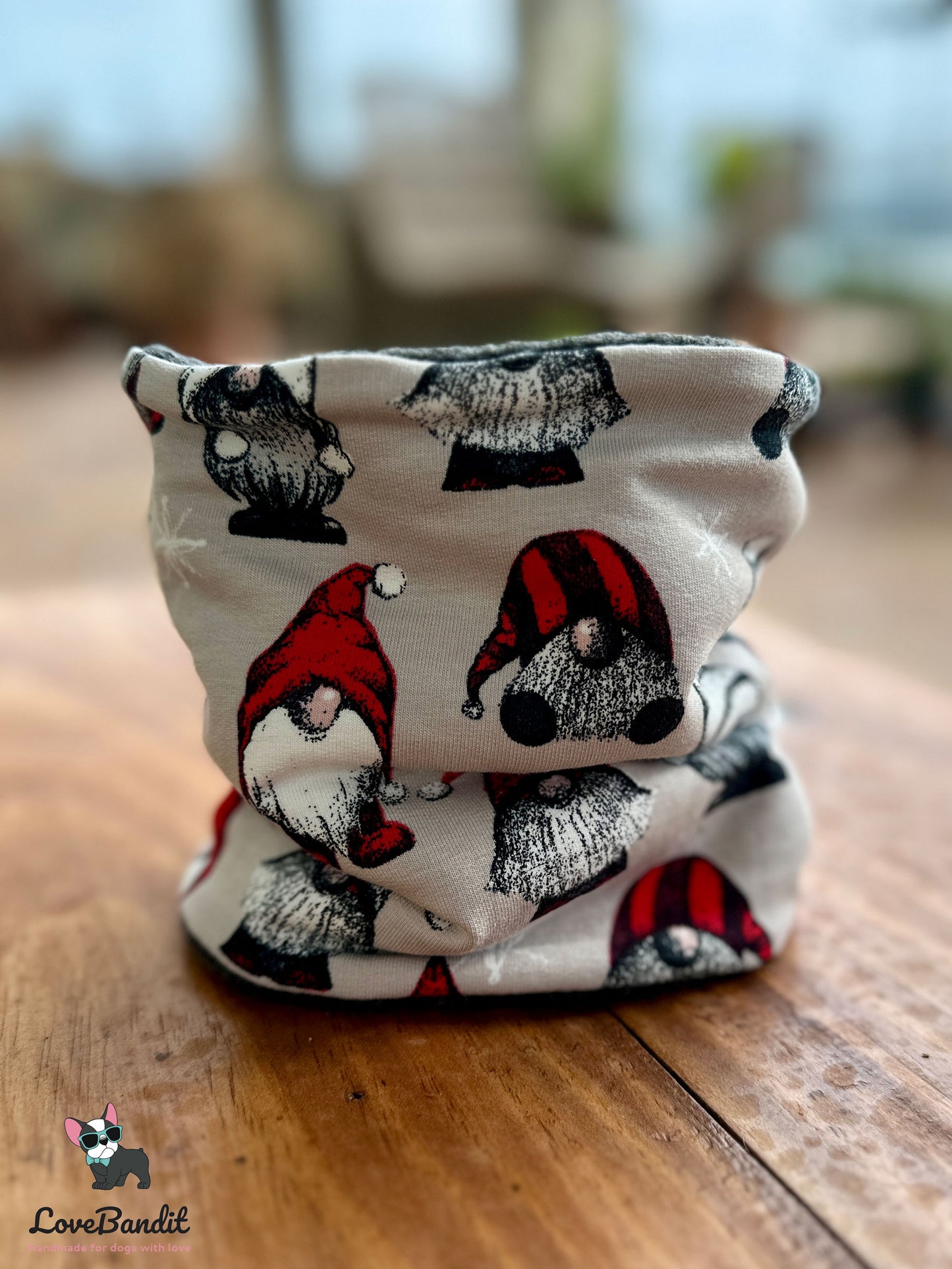 Hundeloop Hundeschal "Weihnachts Wichtel" beige - LoveBandit