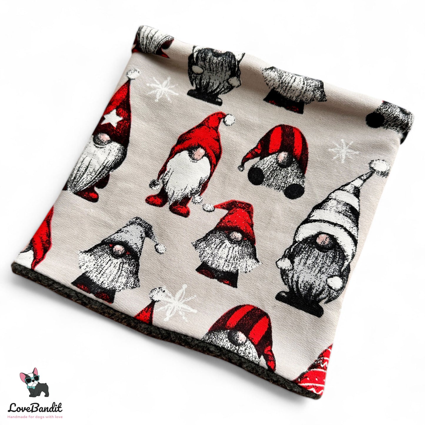 Hundeloop Hundeschal "Weihnachts Wichtel" beige - LoveBandit