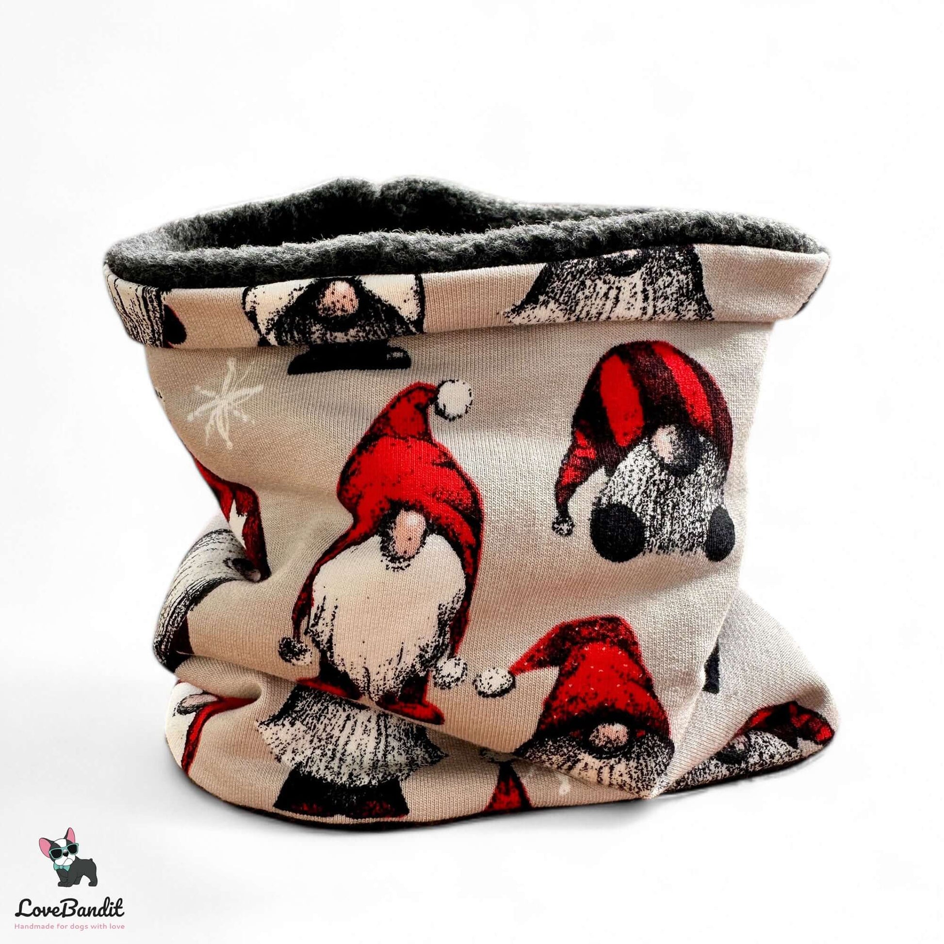Hundeloop Hundeschal "Weihnachts Wichtel" beige - LoveBandit
