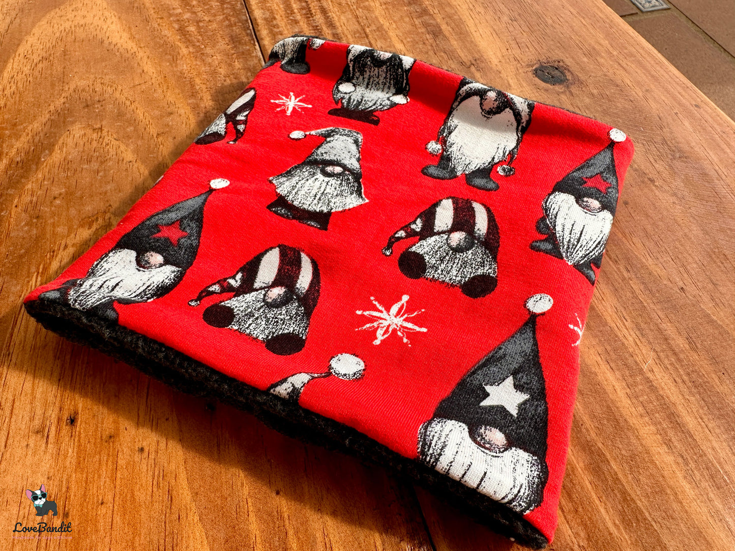 Hundeloop Hundeschal "Weihnachts Wichtel" rot - LoveBandit