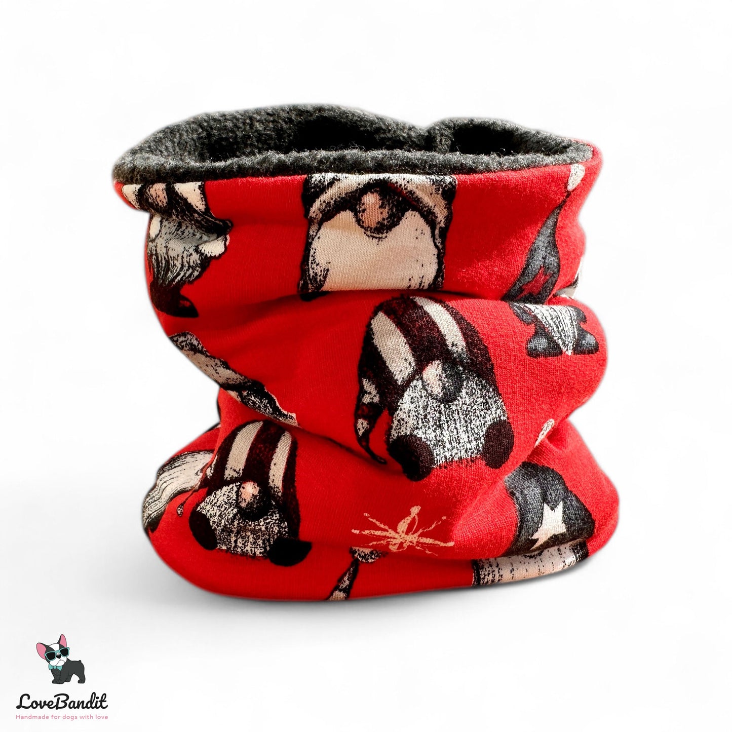 Hundeloop Hundeschal "Weihnachts Wichtel" rot - LoveBandit