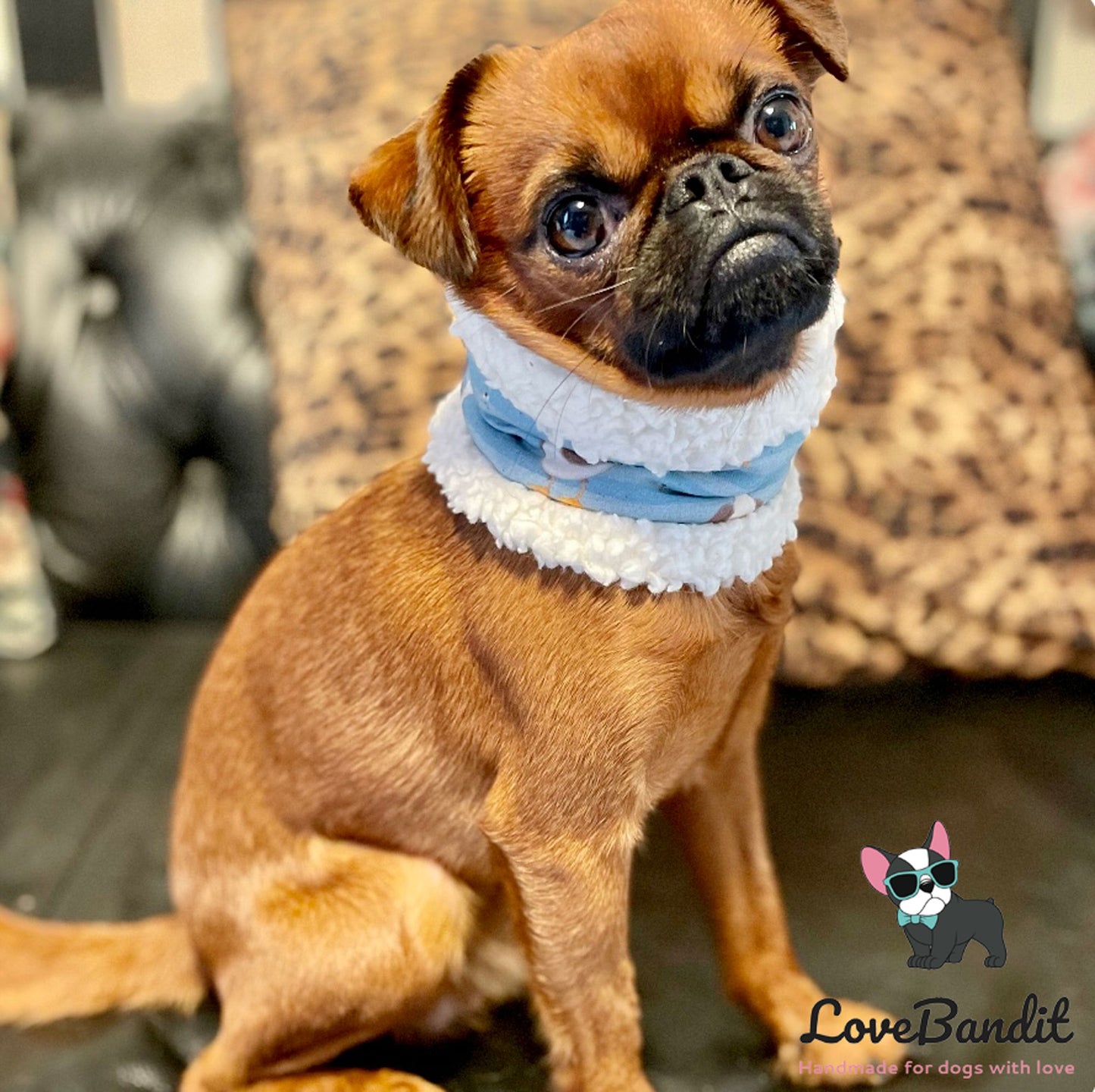 Hundeloop Hundeschal Maus Pusteblume Mint - LoveBandit