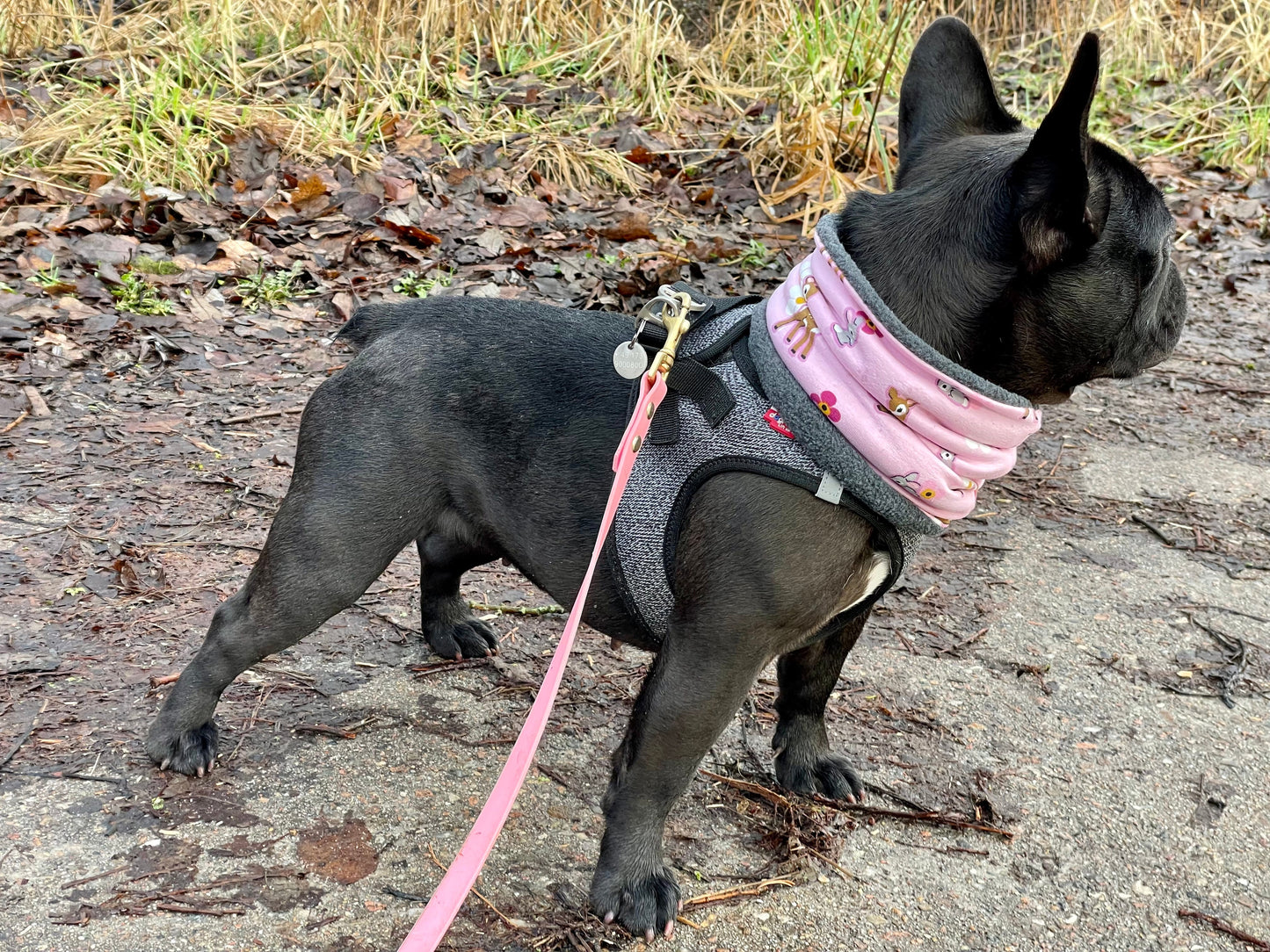 Hundeloop Hundeschal Rehkitz Blümchen altrosa - LoveBandit