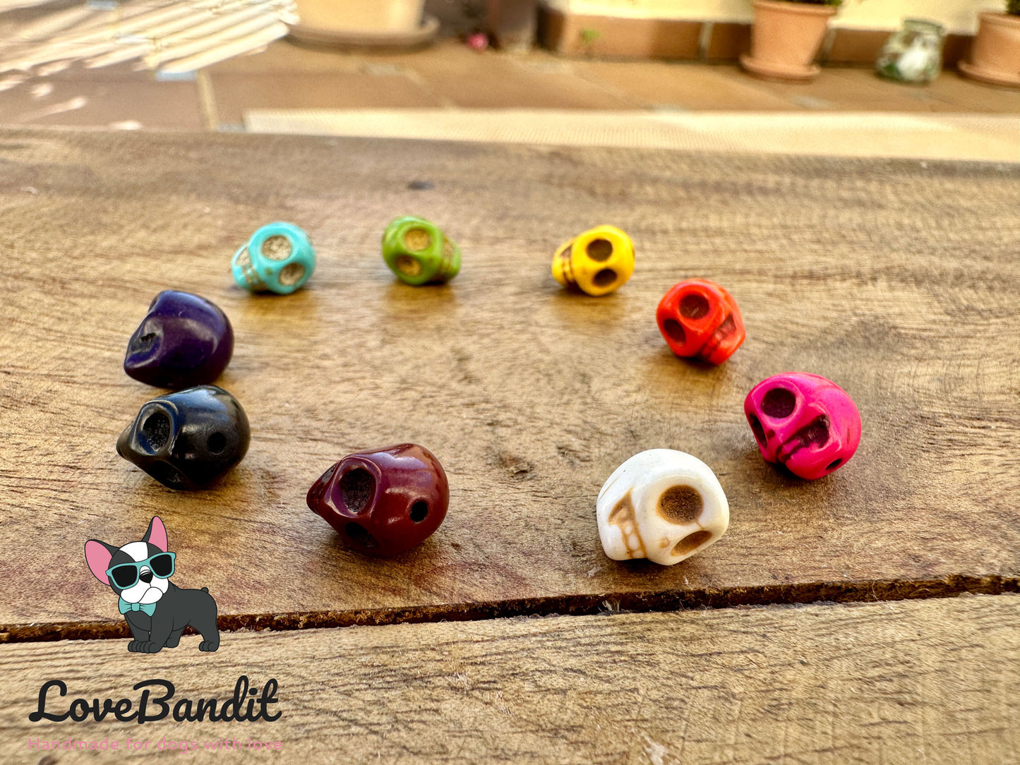 Bernsteinkette für Hunde Zeckenhalsband Skull - LoveBandit