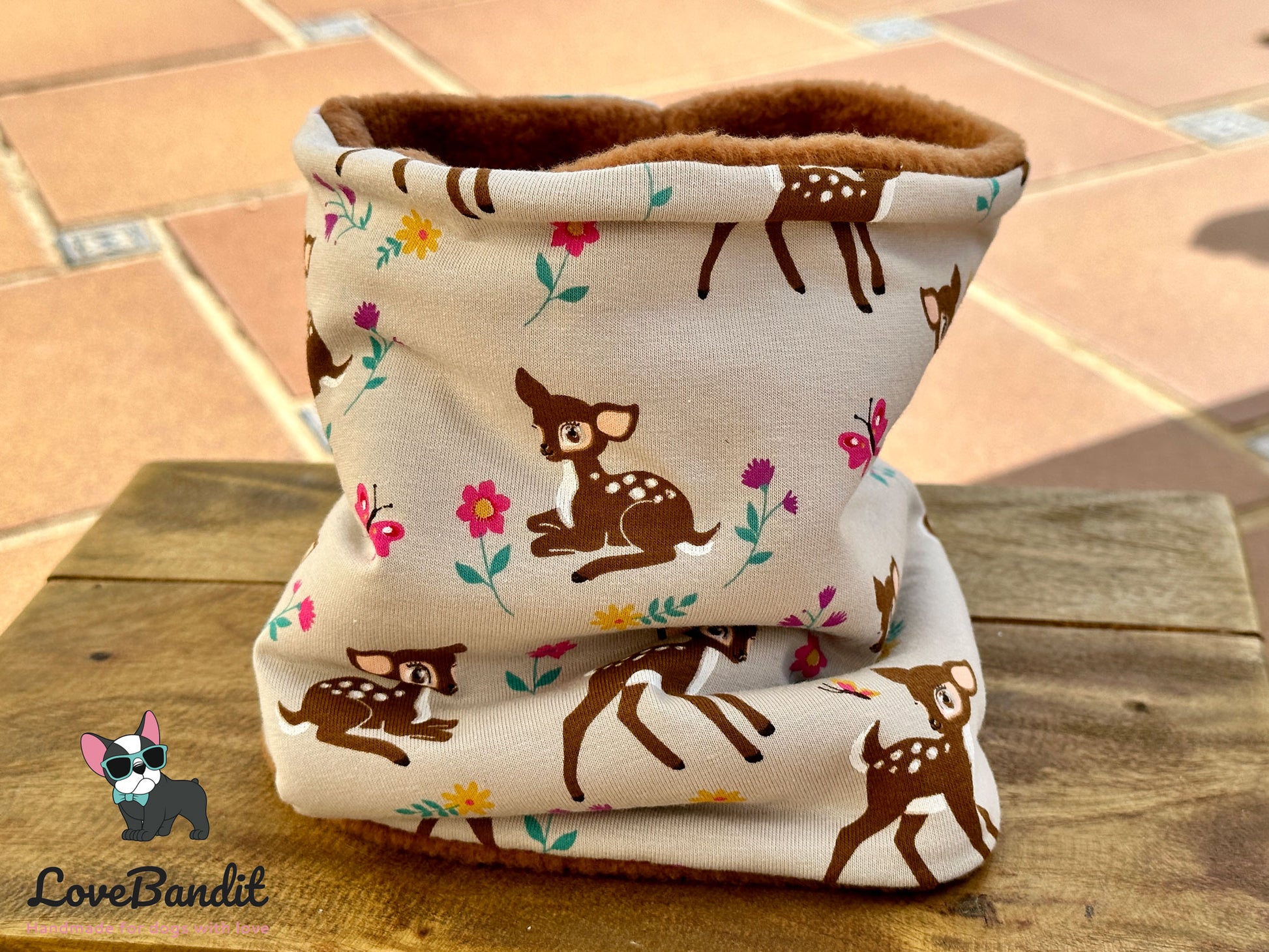 Hundeloop Hundeschal Rehkitz Blümchen Schmetterlinge - LoveBandit