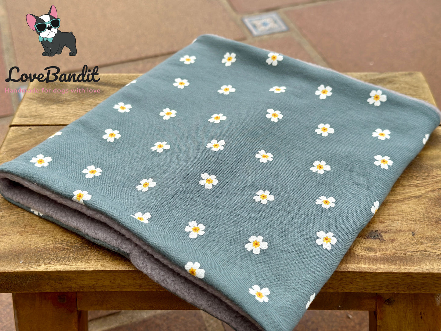 Hundeloop Hundeschal Gänseblümchen Daisy altgrün - LoveBandit