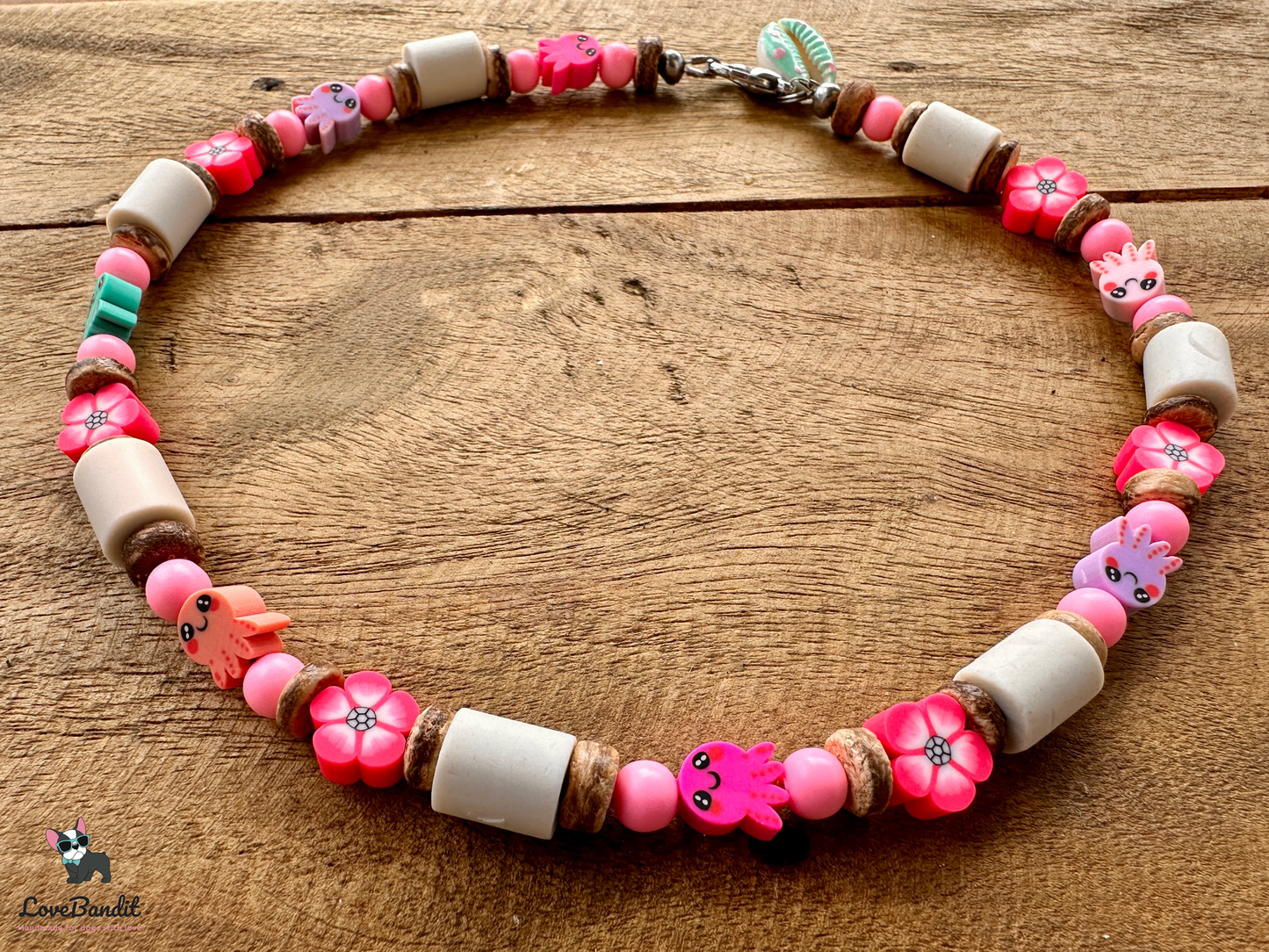 EM-Keramik Halsband Zeckenhalsband Octopus Hawaiiblumen - LoveBandit