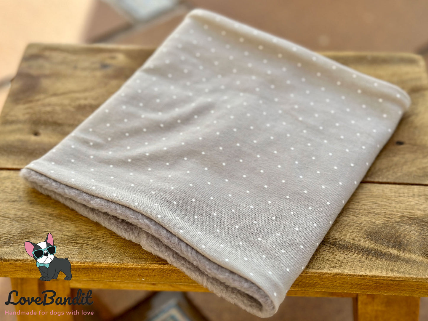 Hundeloop Hundeschal Mini Punkte taupe - LoveBandit