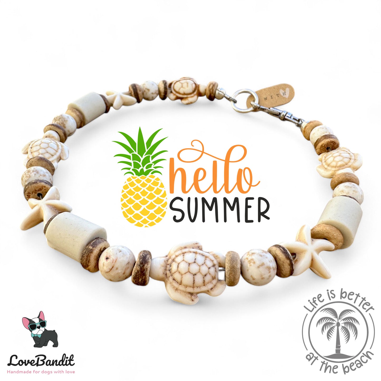 EM-Keramik Halsband Magnesit Schildkröten Seesterne - LoveBandit