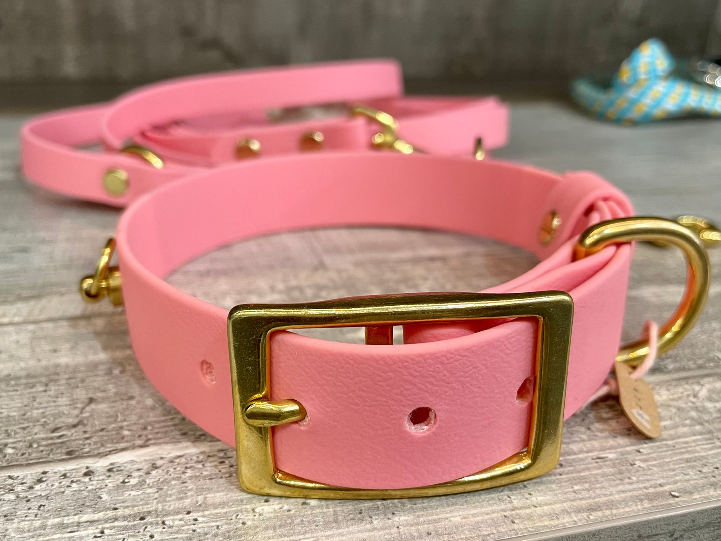 SET Hundeleine und Halsband "Heaven" aus BioThane® und Messing VEGAN - LoveBandit