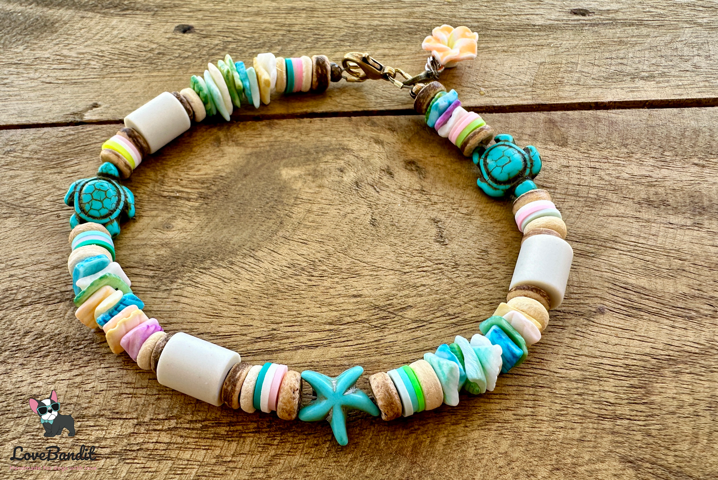 EM Keramik Halsband Muschel pastellbunt - LoveBandit