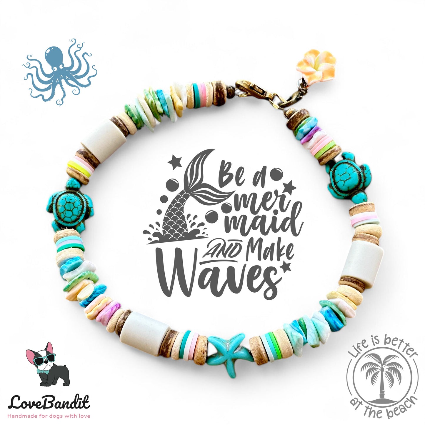 EM Keramik Armband "Muschel-Love" pastellbunt - LoveBandit