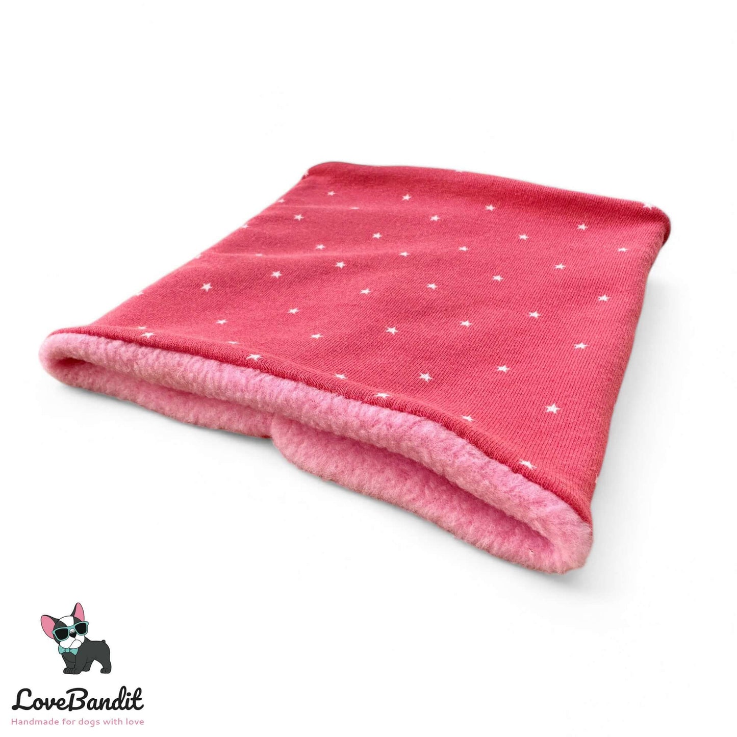 Hundeloop Hundeschal "Mini Sterne Altpink" Fleece oder Teddyplüsch - LoveBandit