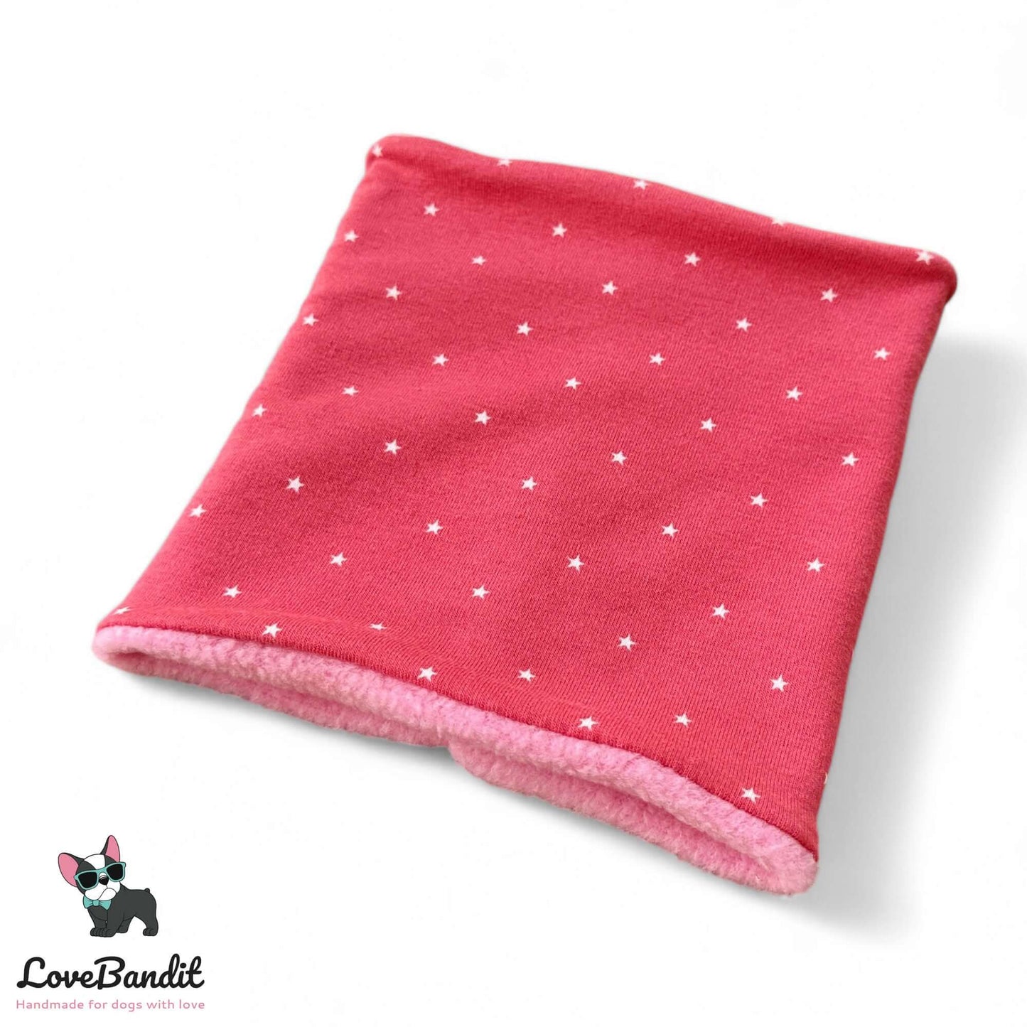 Hundeloop Hundeschal "Mini Sterne Altpink" Fleece oder Teddyplüsch - LoveBandit