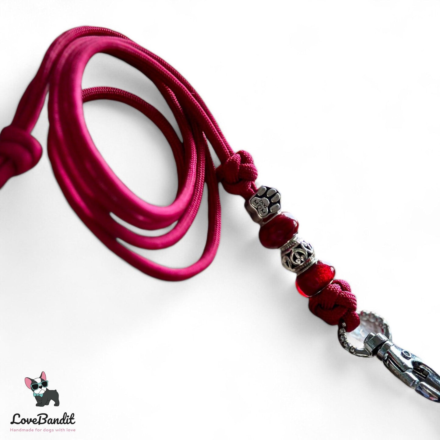 Hundepfeifenband Rot Dog Mom Pfoten - LoveBandit