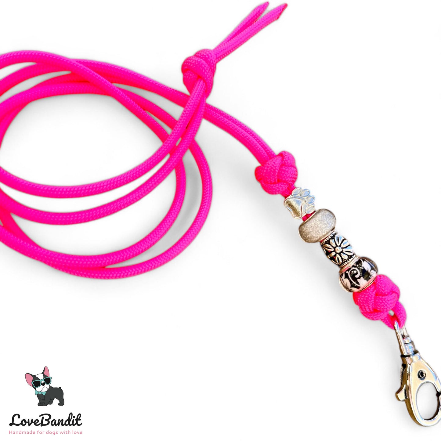 Hundepfeifenband "Summer" Neonpink Blumen Pfote - LoveBandit