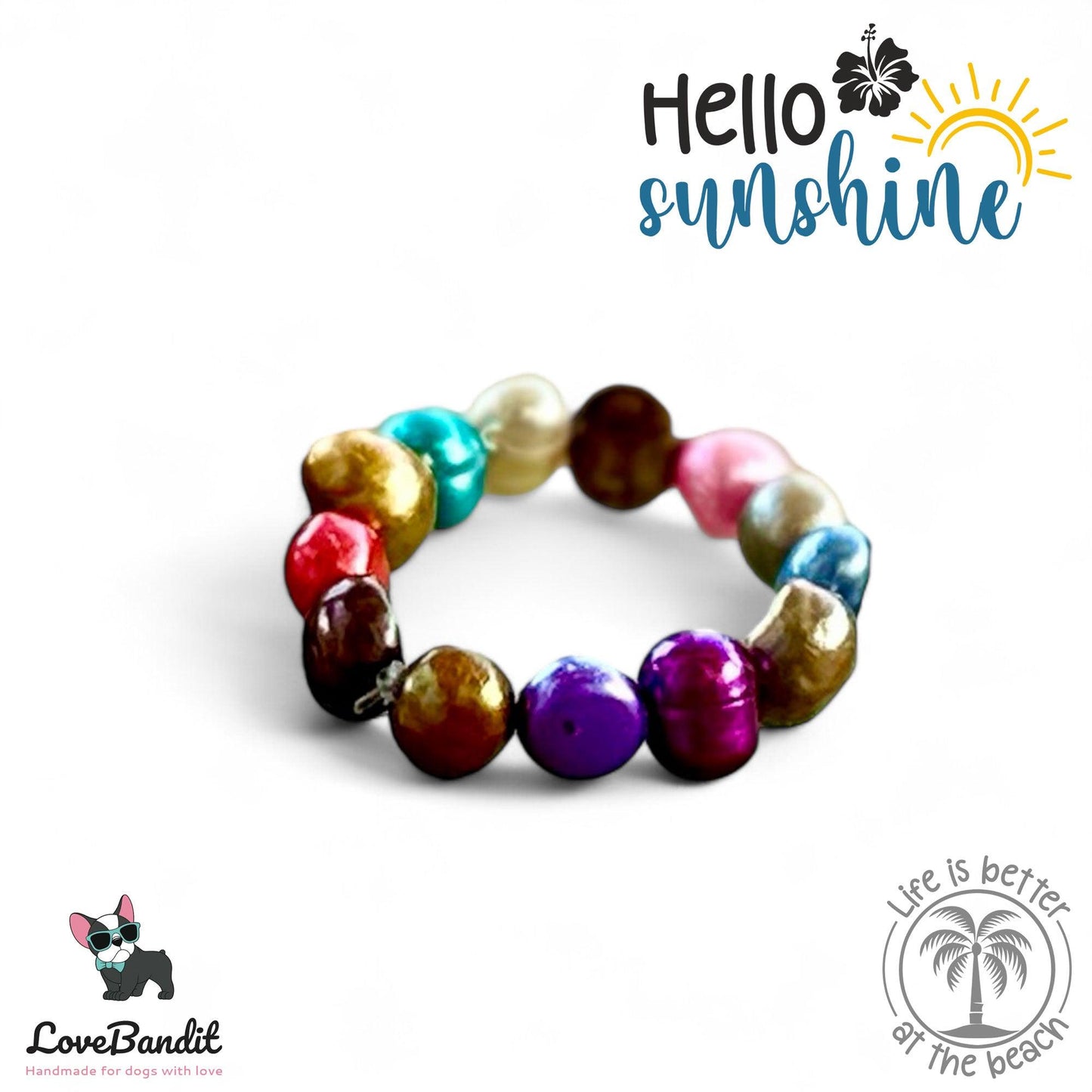 Süsswasserperlen Ring multicolor - elastisch - LoveBandit