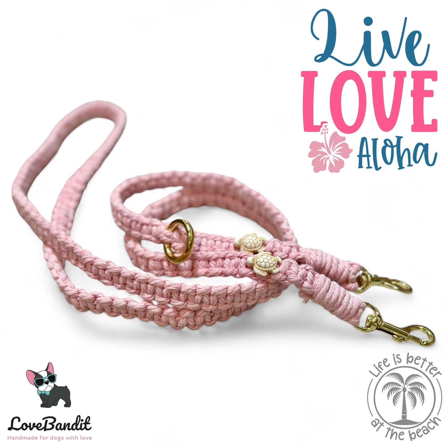 Crossbody Handyband Handykette Rosé Schildkröten Seesterne Muscheln - LoveBandit