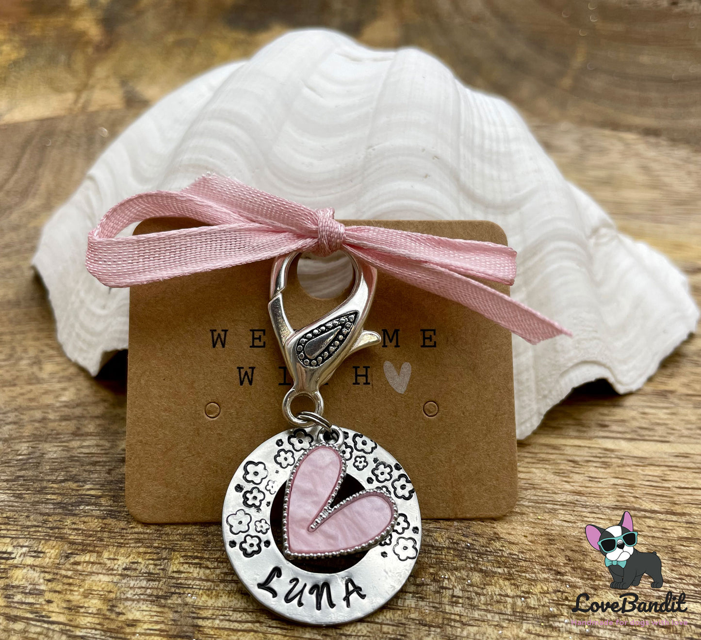 Personalisierte Hundemarke Donut Blümchen Anhänger - LoveBandit