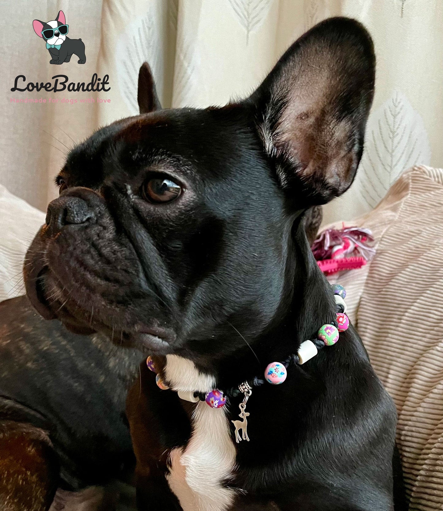 EM-Keramik Halsband Bunte Perlen mit Anhänger - LoveBandit