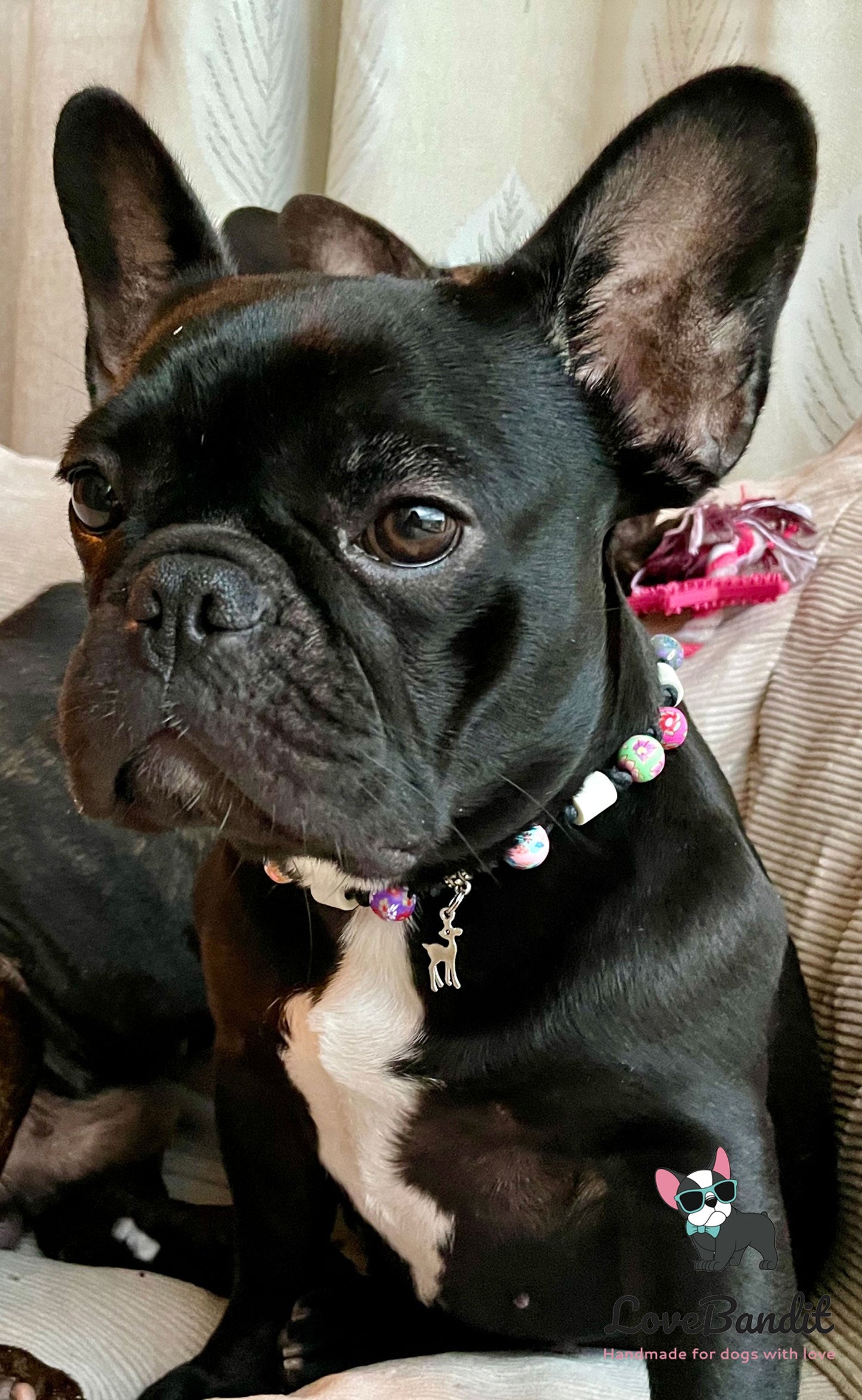 EM-Keramik Halsband Bunte Perlen mit Anhänger - LoveBandit