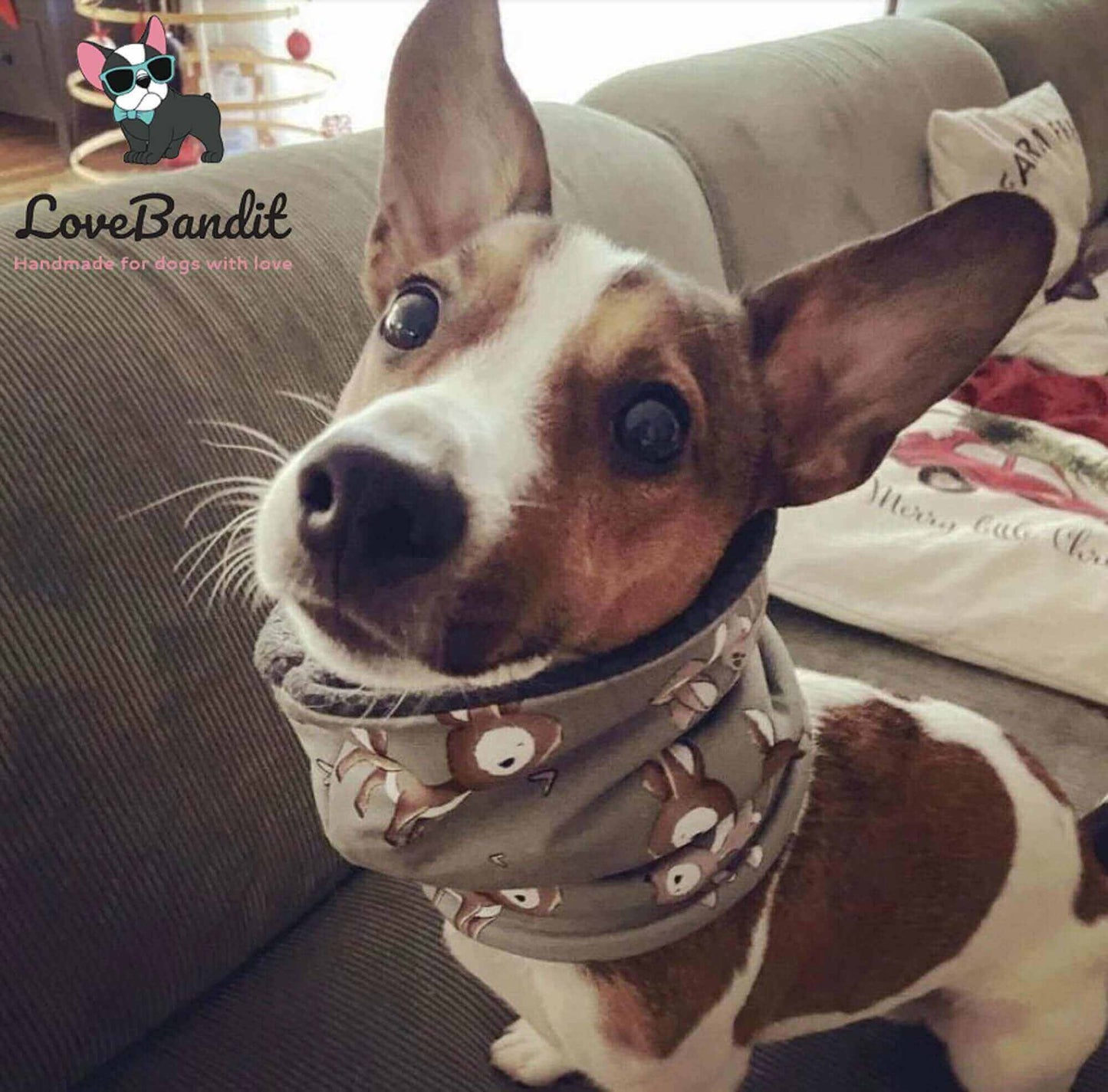 Hundeloop Hundeschal Rehliebe altgruen - LoveBandit