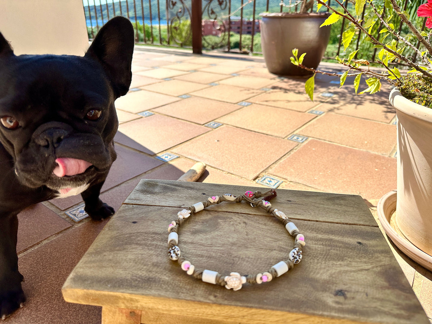 EM-Keramik Halsband Leo mit Muscheln - LoveBandit