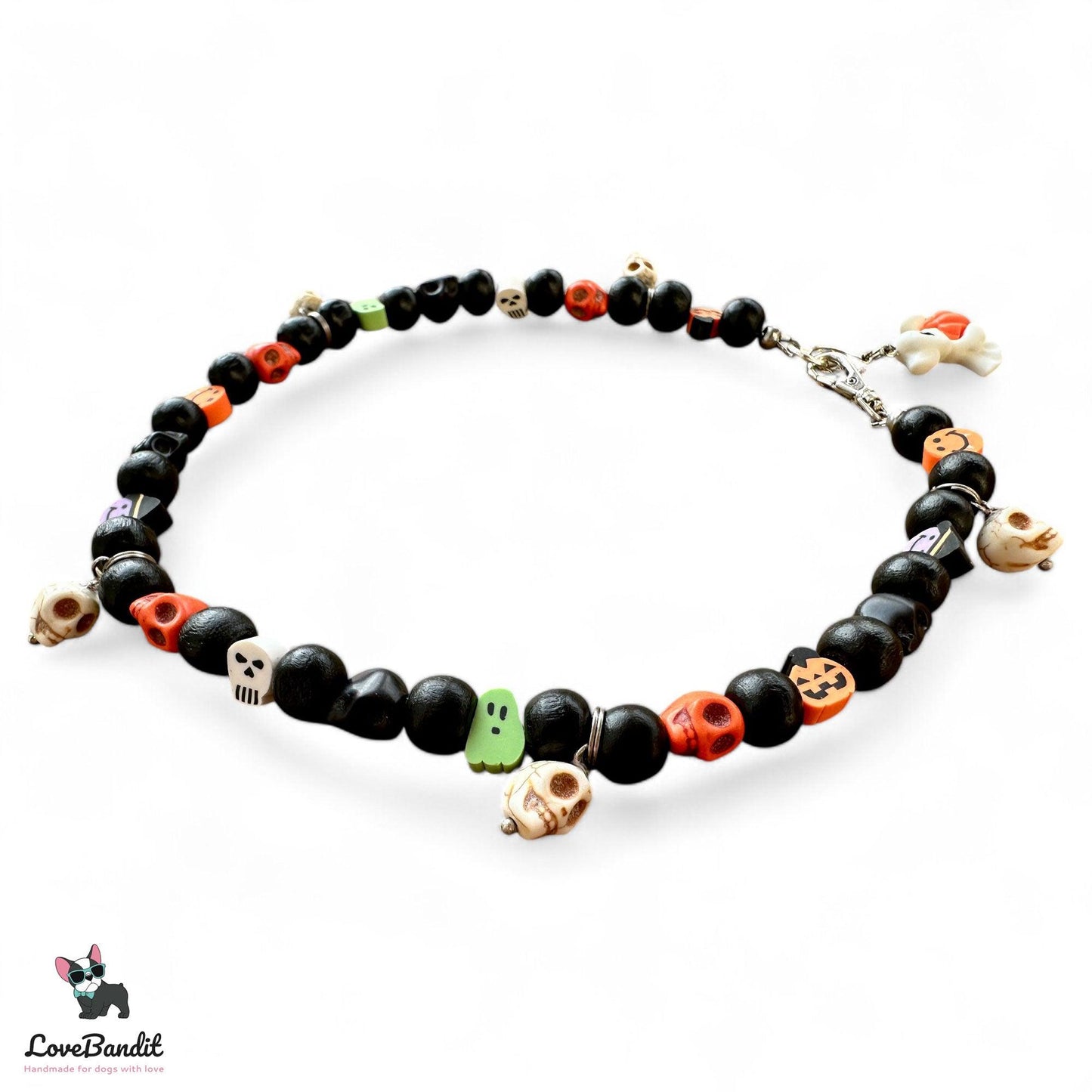 Schmuckkette - Halloween Halsband für Hunde mit Totenköpfen - LoveBandit