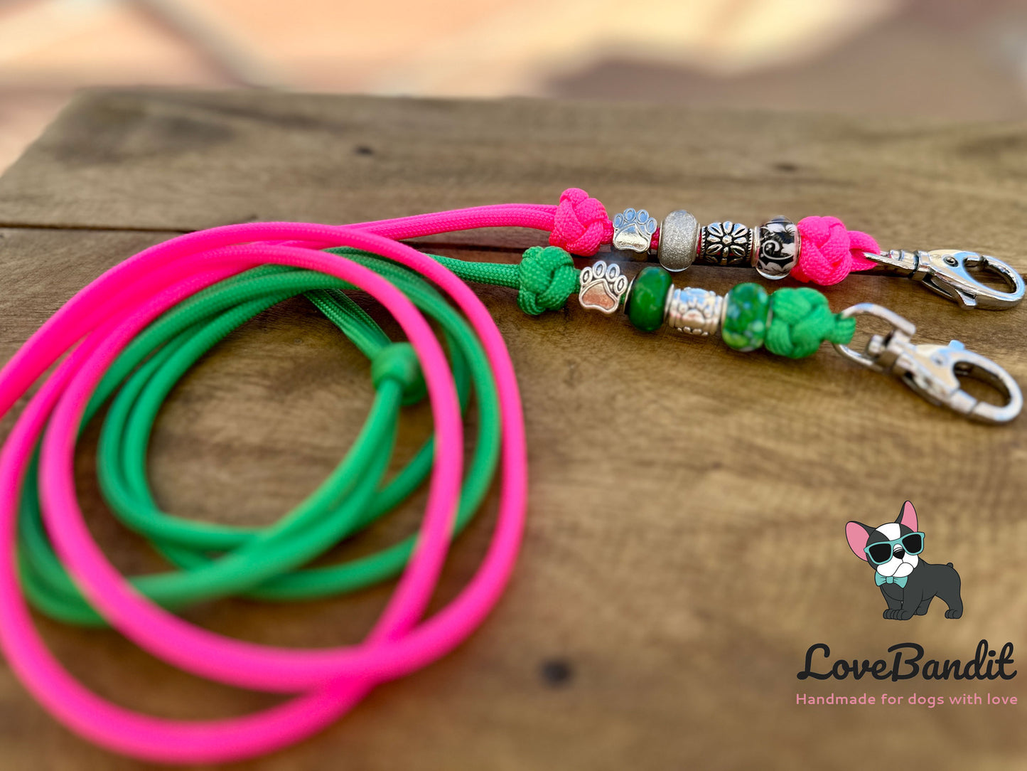 Hundepfeifenband "Summer" Neonpink Blumen Pfote - LoveBandit