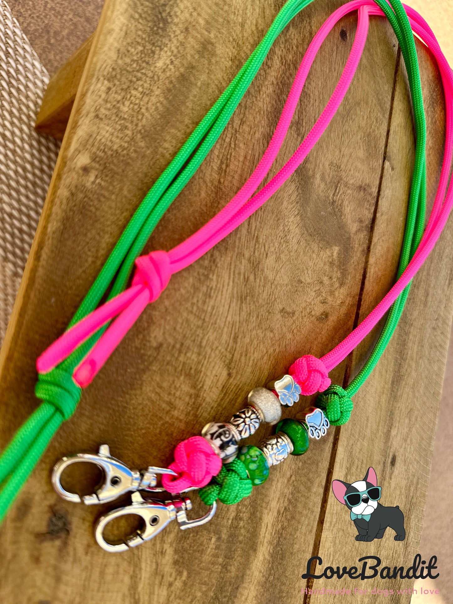 Hundepfeifenband "Summer" Neonpink Blumen Pfote - LoveBandit