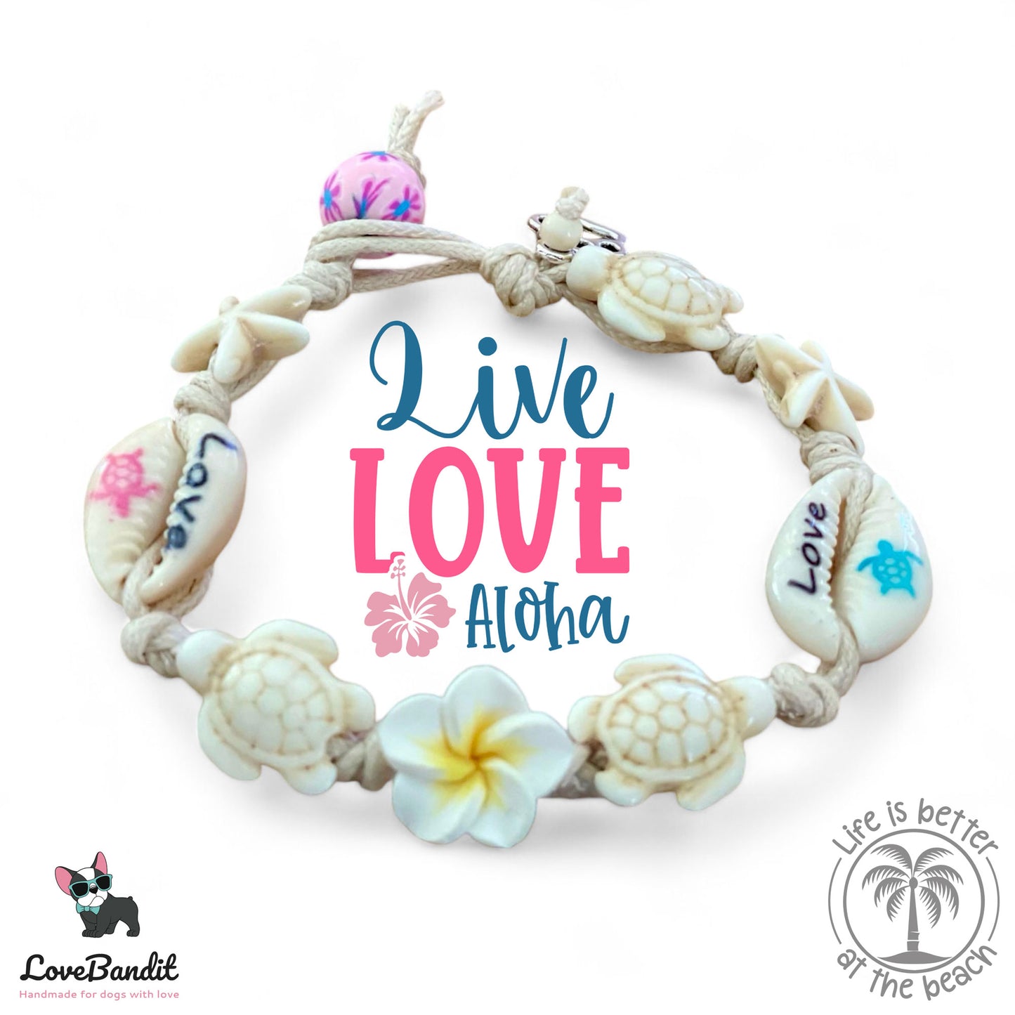 Armband - EM Keramik Armband "Live Love Aloha" - LoveBandit